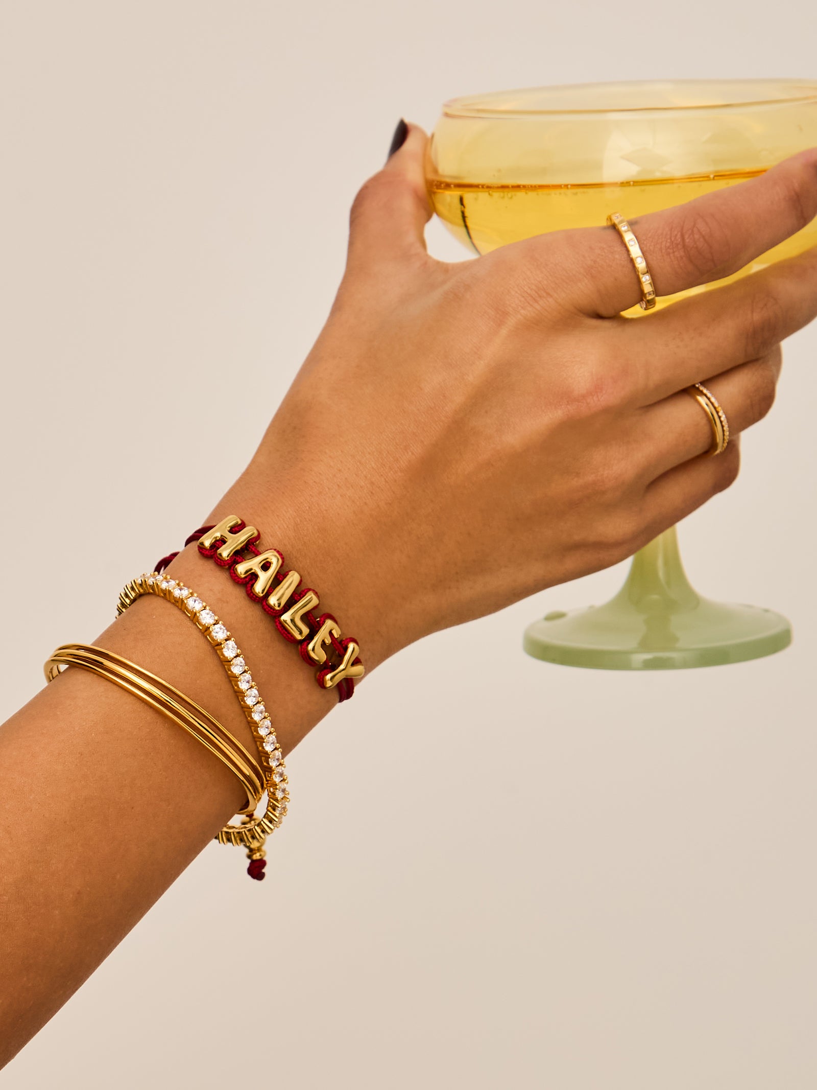 Wrapped Up Bubble Waterproof Custom Cord Bracelet - Dark Red-Blues Comming