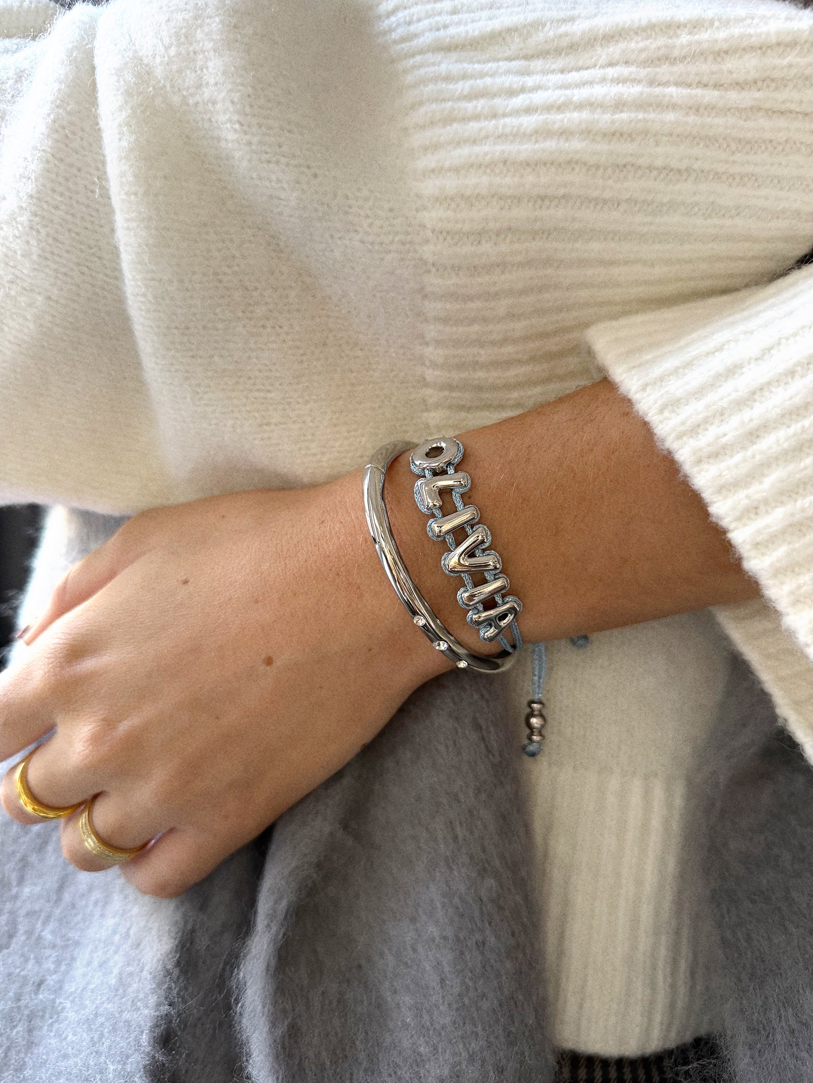 Wrapped Up Bubble Waterproof Custom Cord Bracelet - Blue-Blues Comming