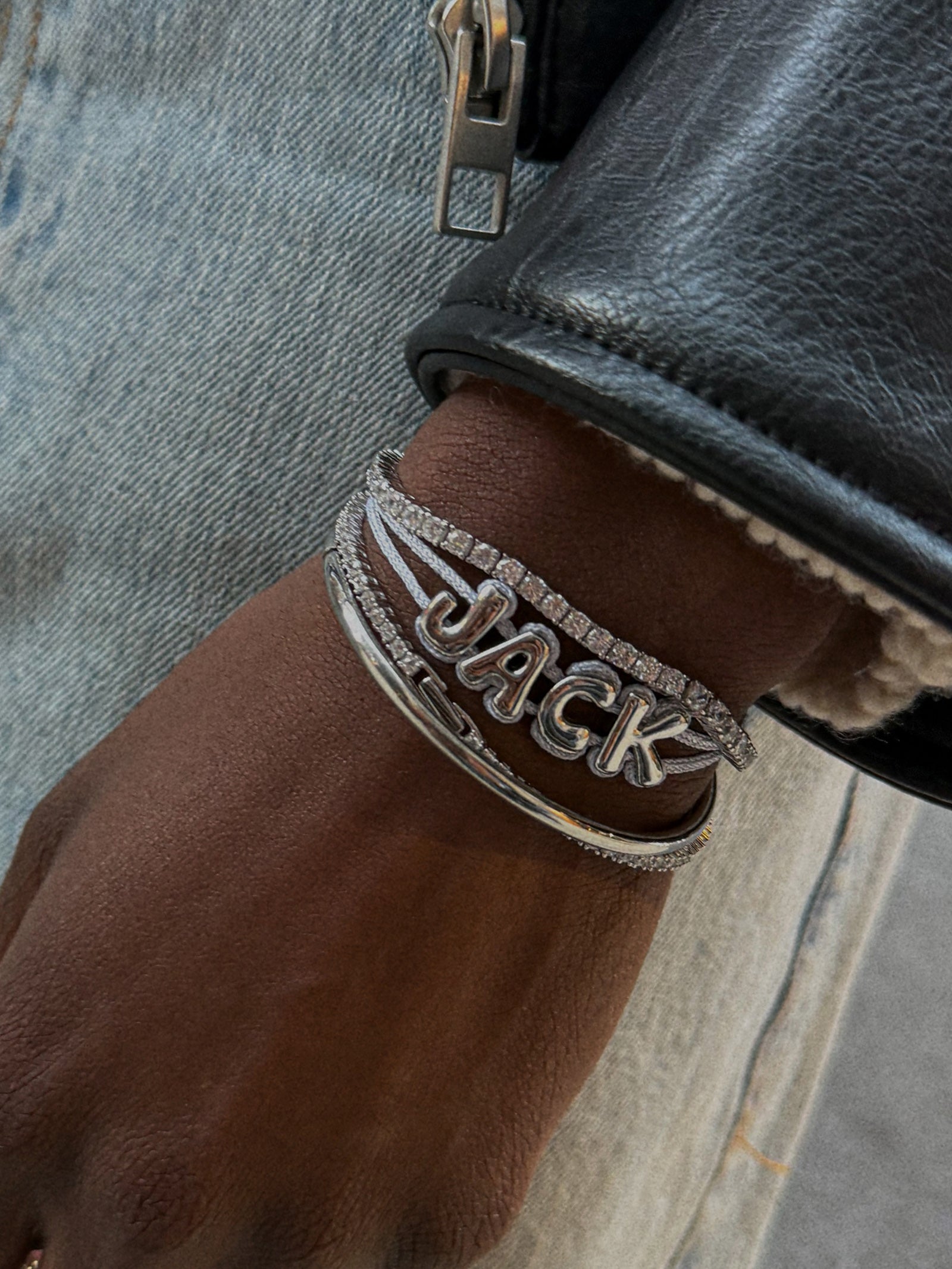 Wrapped Up Bubble Waterproof Custom Metallic Cord Bracelet - Silver-Blues Comming