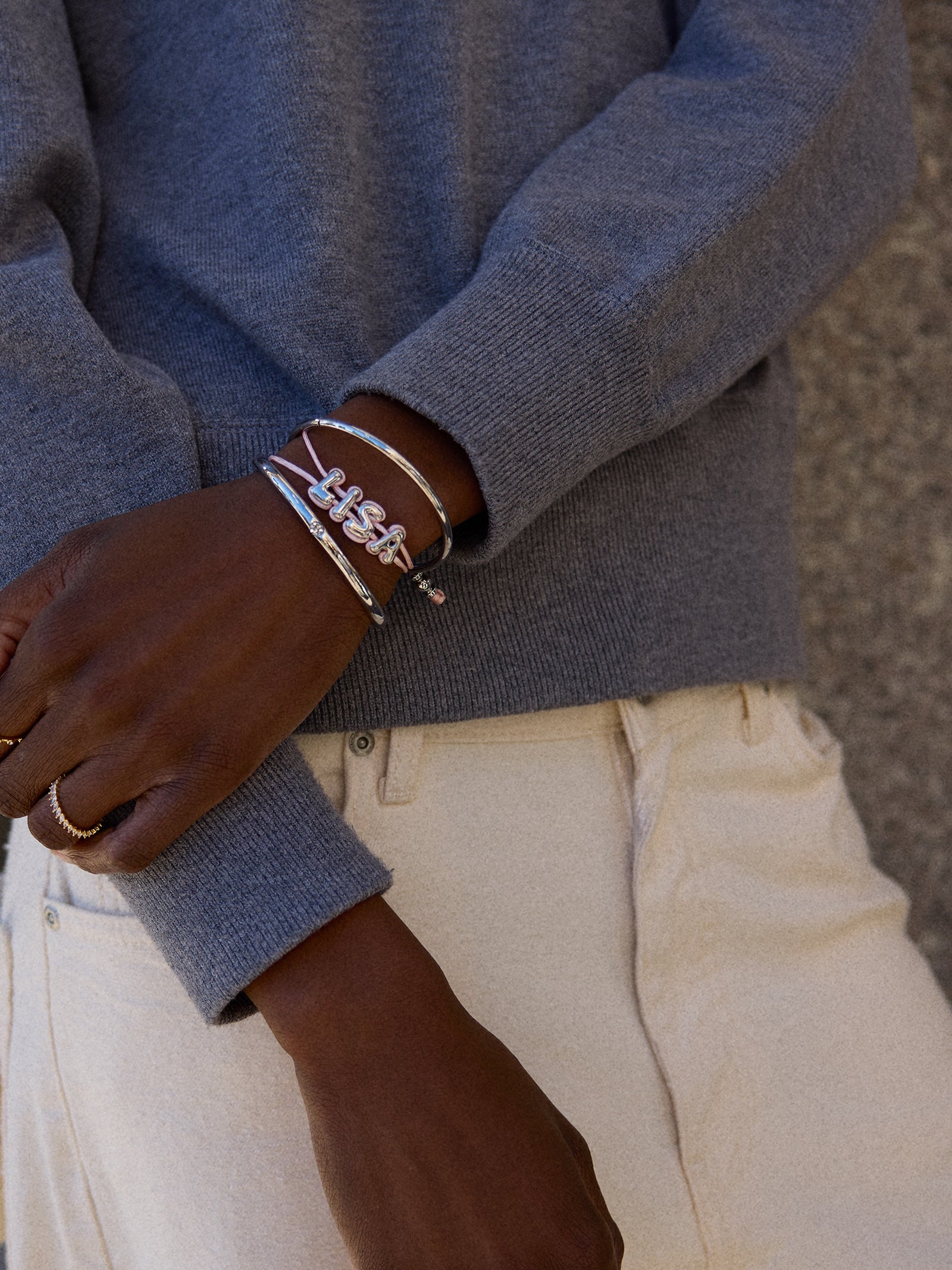 Wrapped Up Bubble Waterproof Custom Cord Bracelet - Blush-Blues Comming