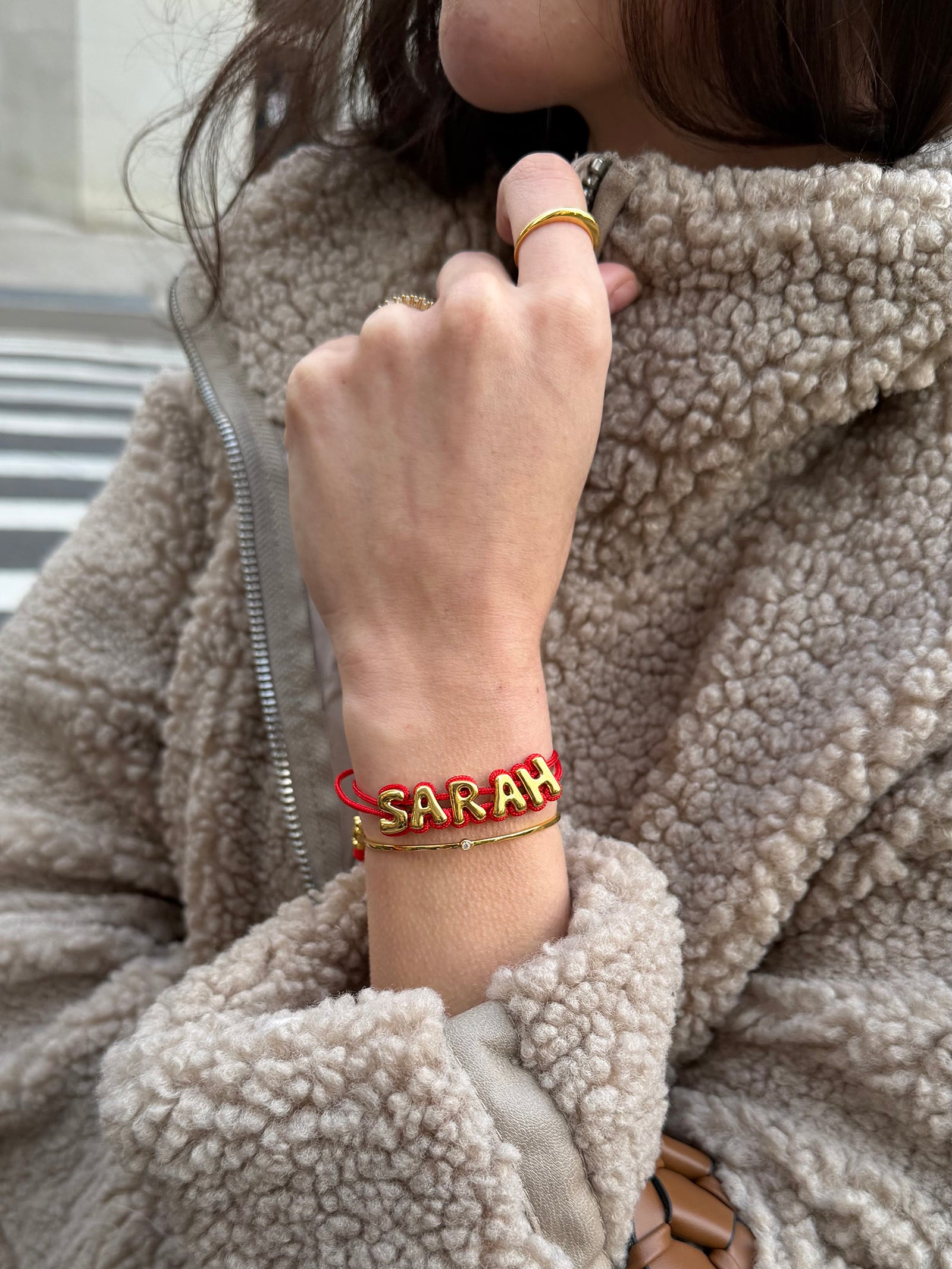 Wrapped Up Bubble Waterproof Custom Cord Bracelet - Red-Blues Comming