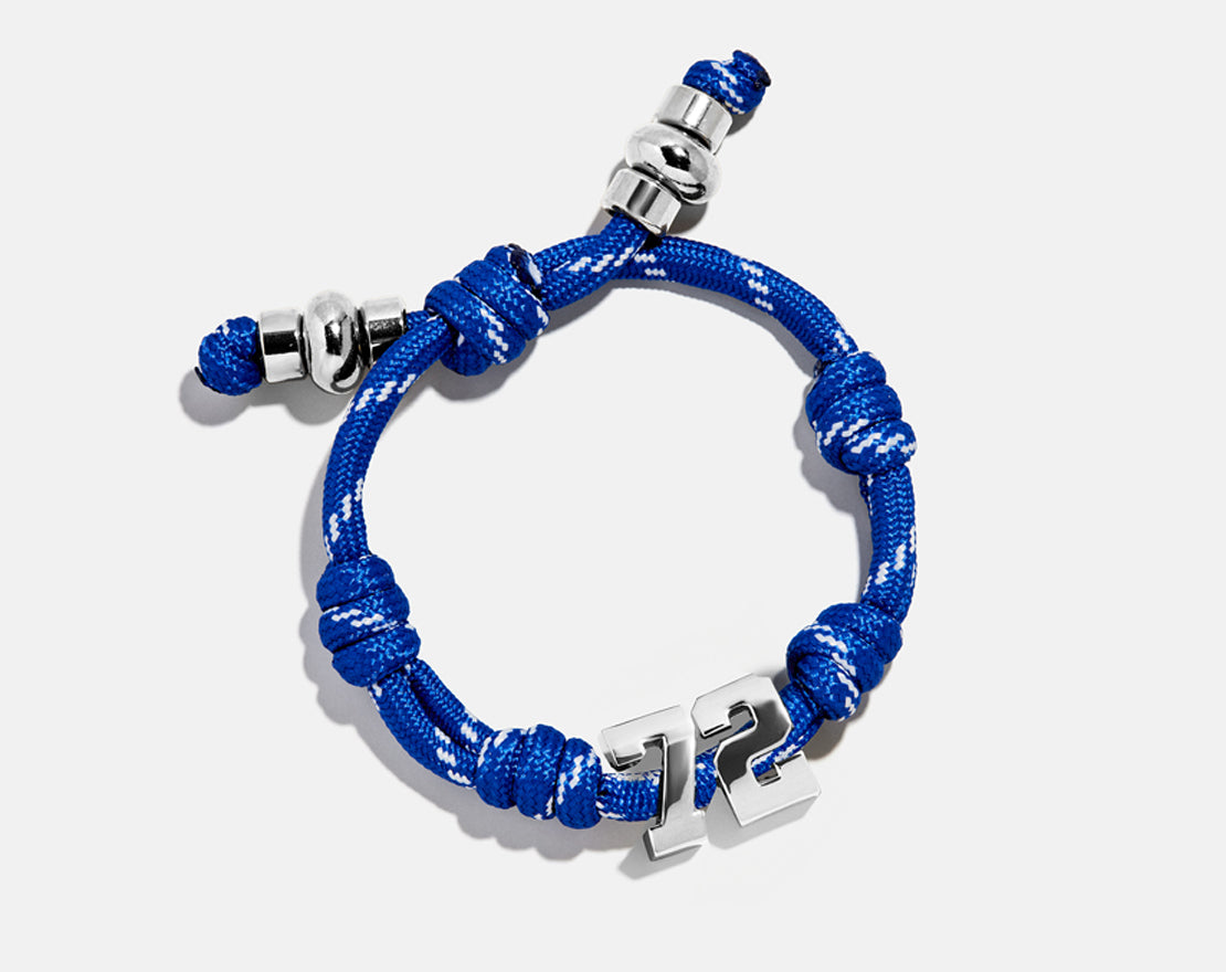 Knotty Varsity Number Custom Bracelet - Cobalt Double Digit-Blues Comming