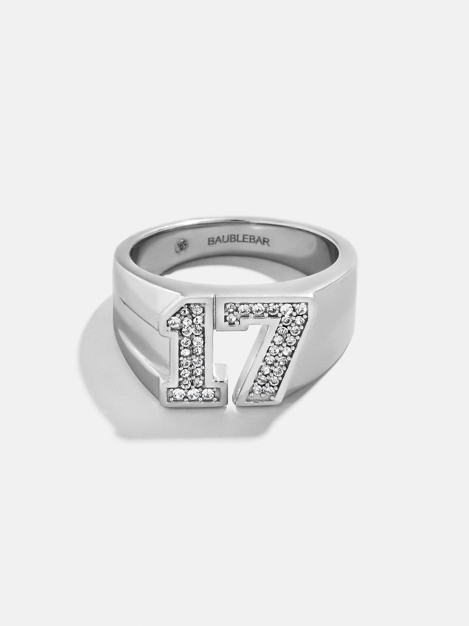 Varsity Number Custom Ring - Silver/Pavé-Blues Comming