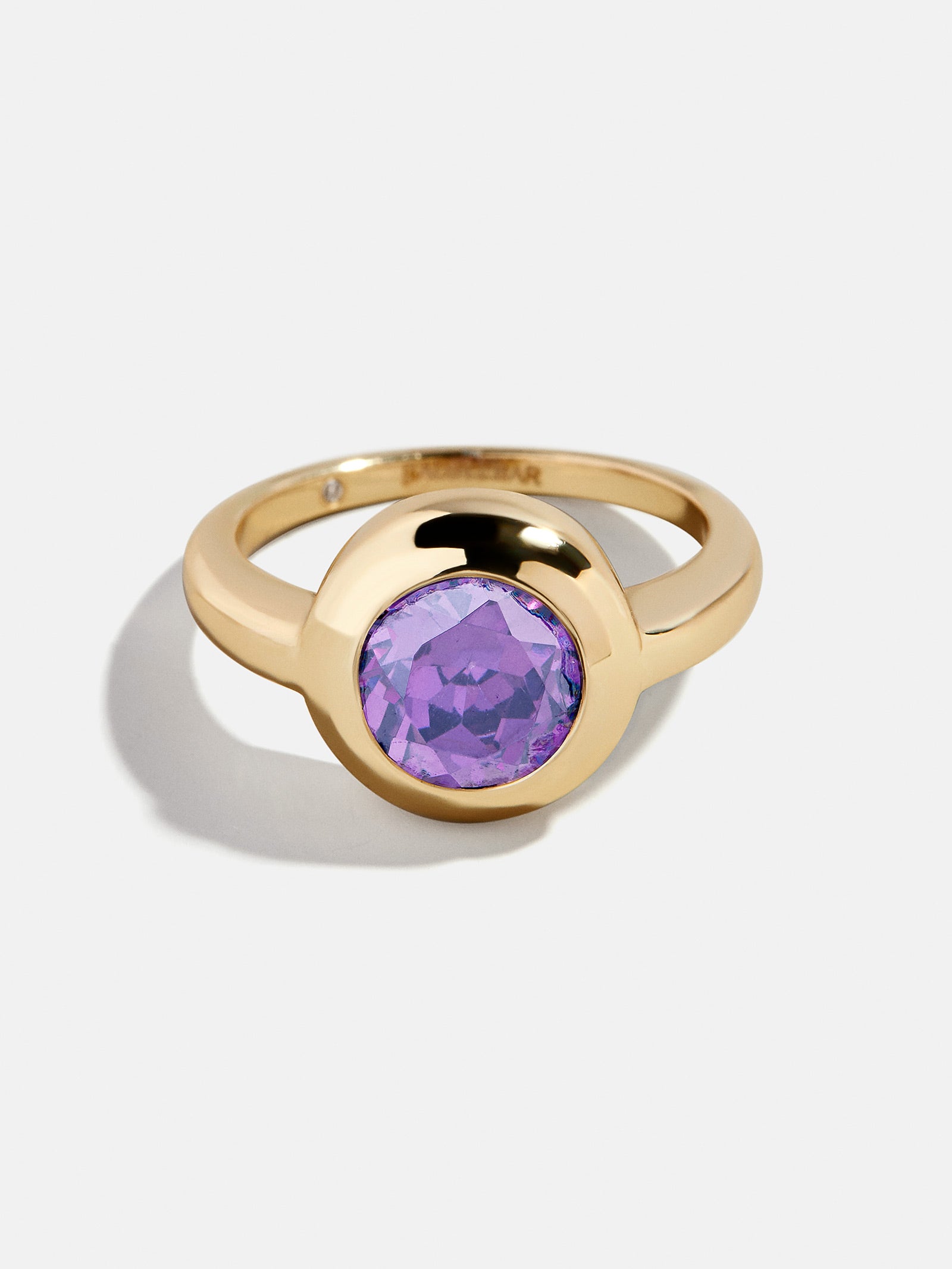 Gold Cubic Zirconia Custom Birthstone Ring - Light Amethyst-Blues Comming