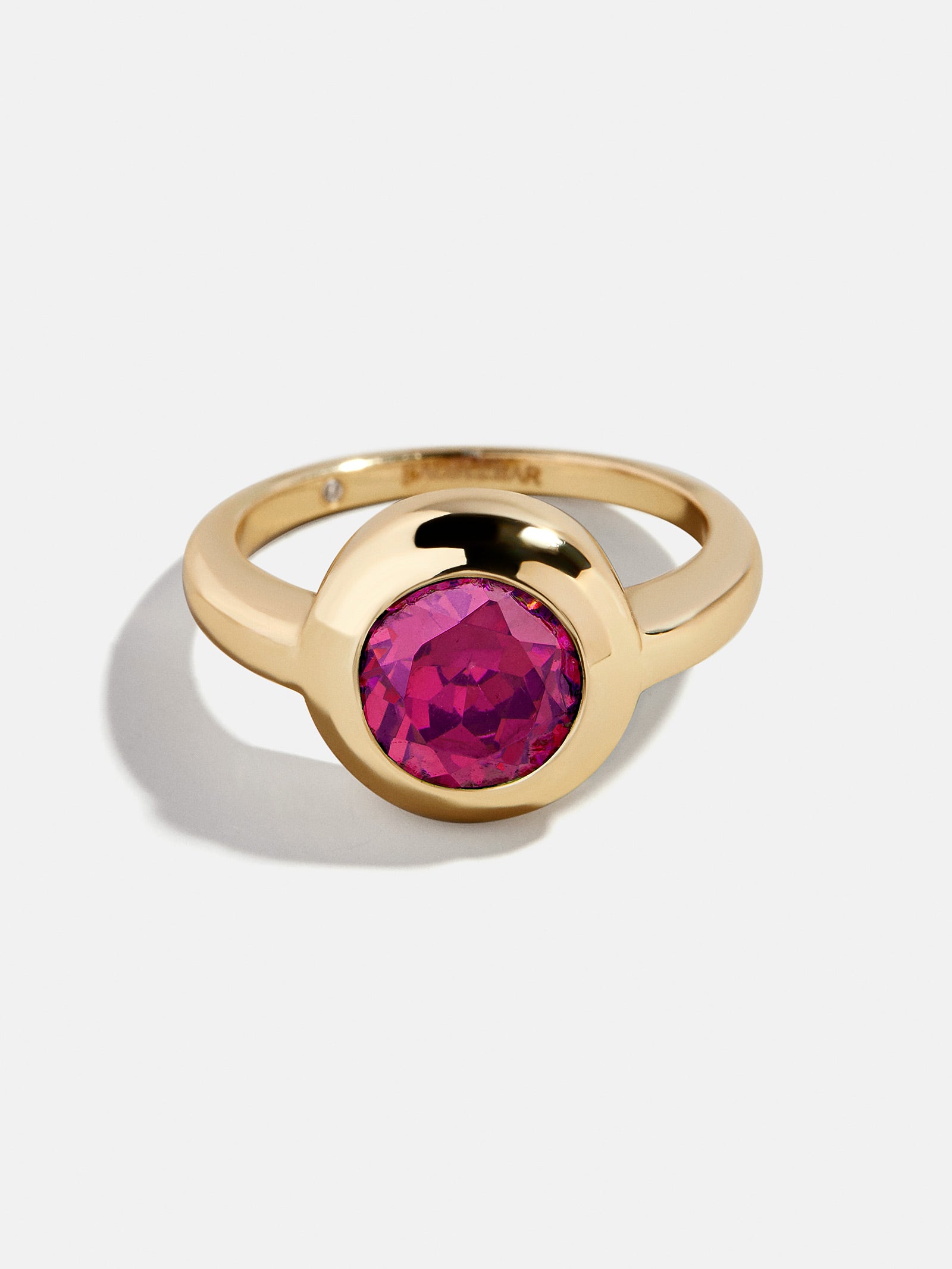 Gold Cubic Zirconia Custom Birthstone Ring - Ruby