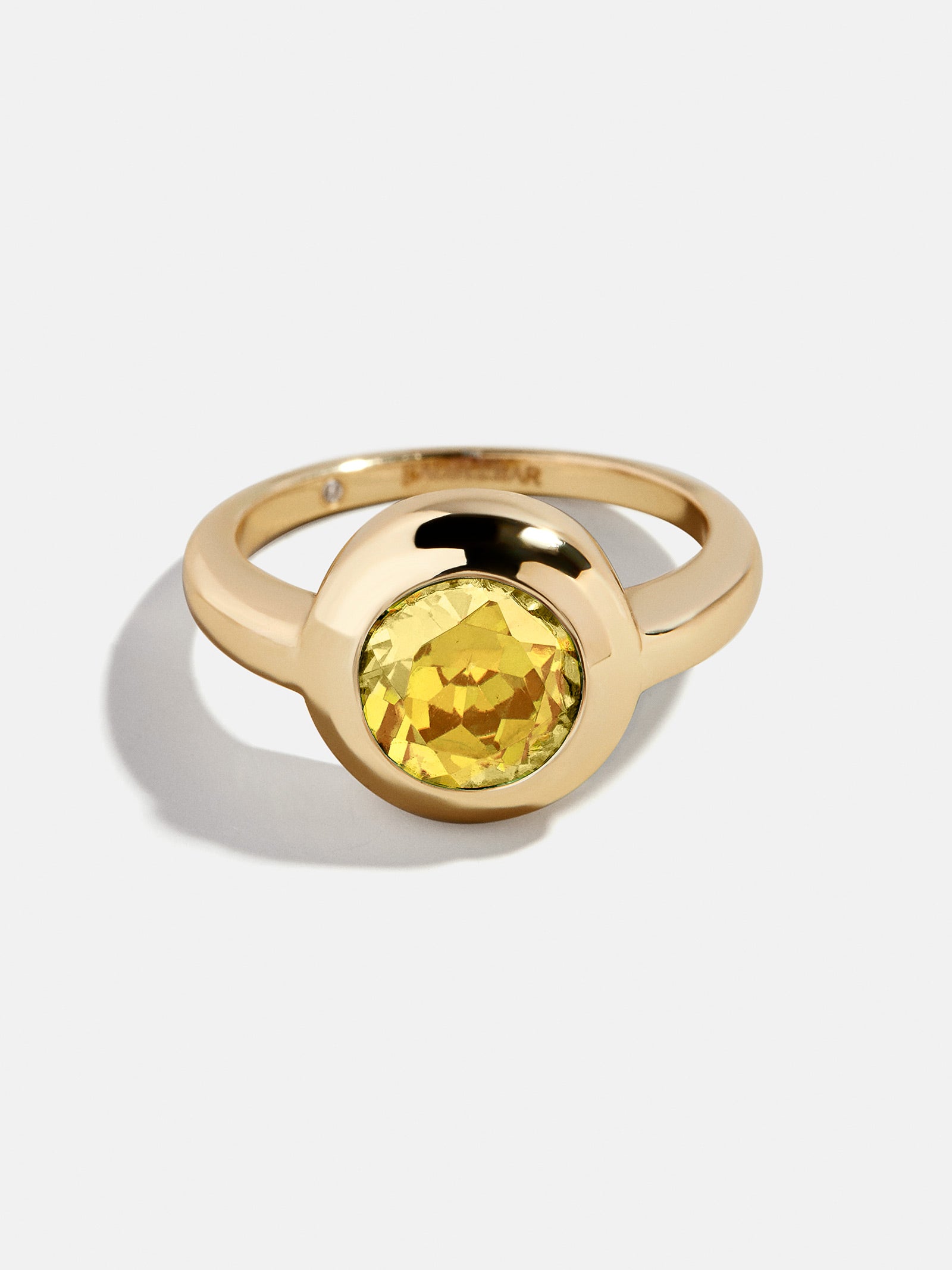 Gold Cubic Zirconia Custom Birthstone Ring - Topaz