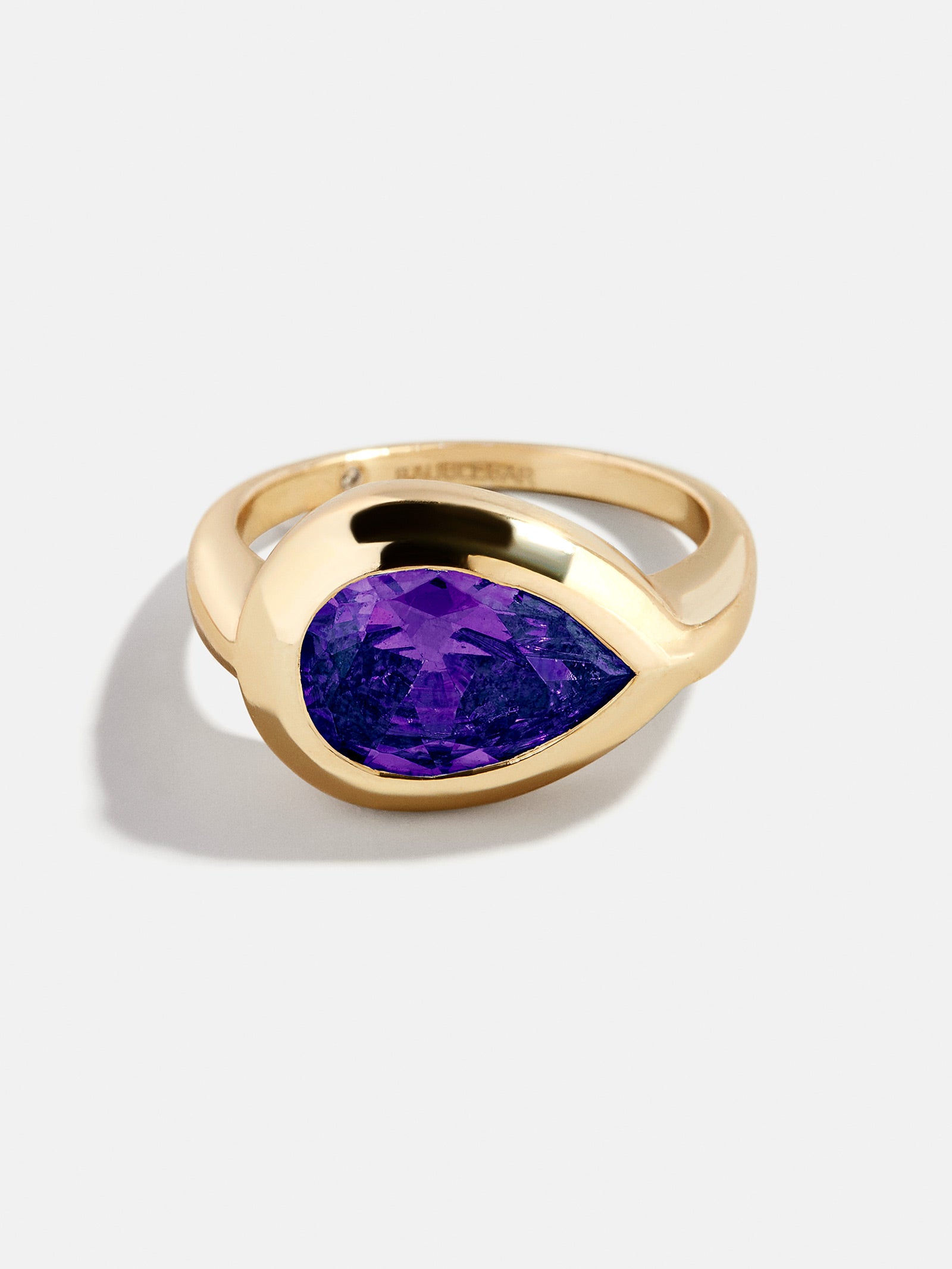 Gold Cubic Zirconia Custom Birthstone Ring - Amethyst-Blues Comming