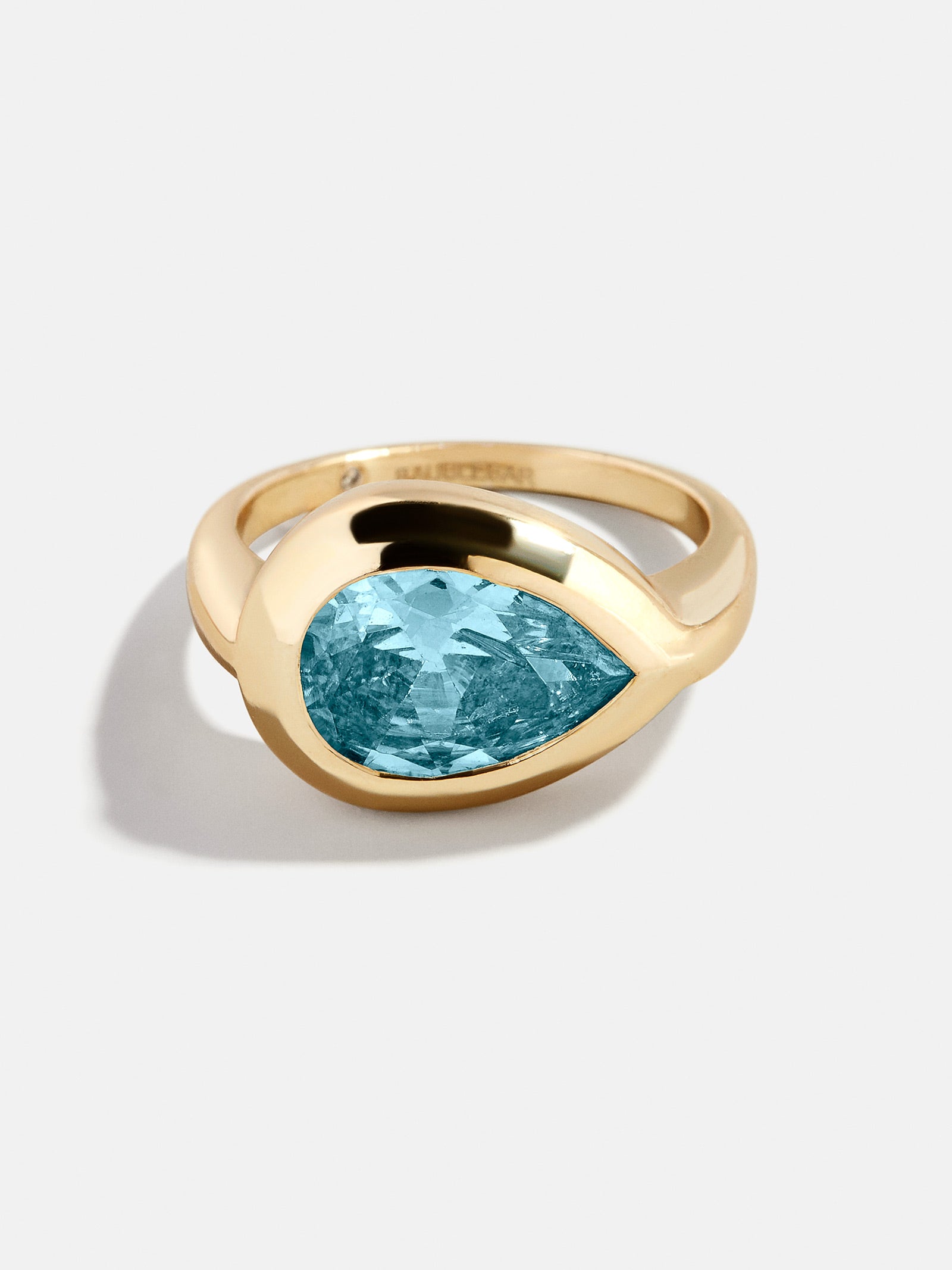 Gold Cubic Zirconia Custom Birthstone Ring - Aquamarine-Blues Comming