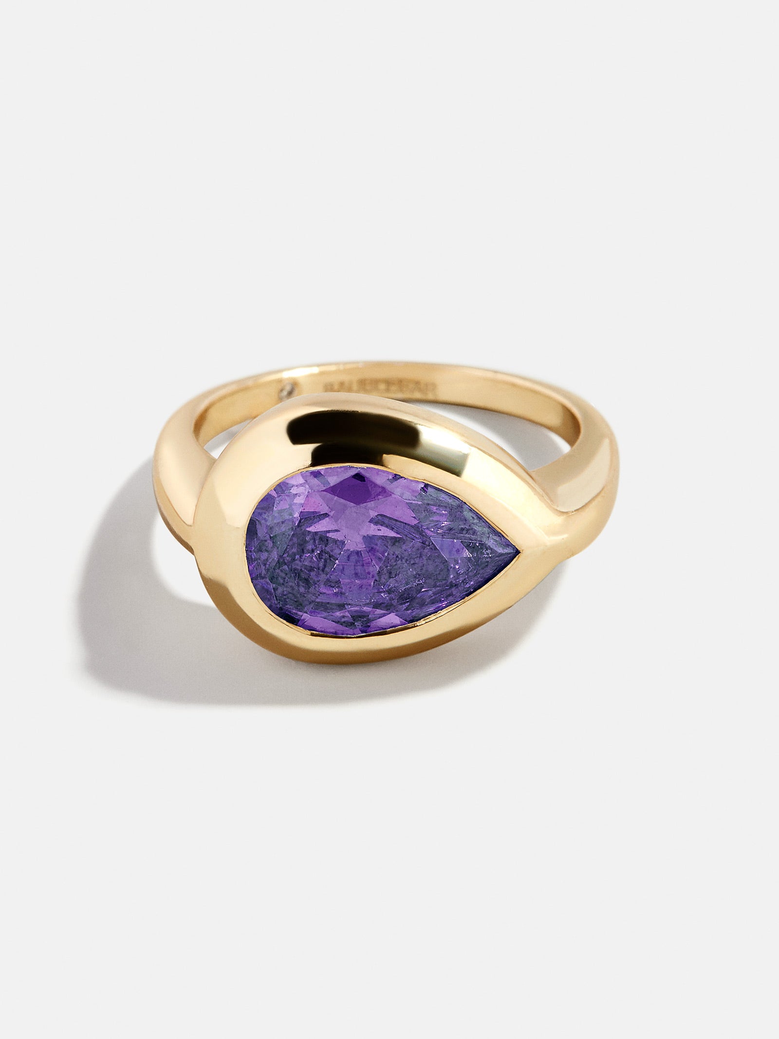 Gold Cubic Zirconia Custom Birthstone Ring - Light Amethyst-Blues Comming