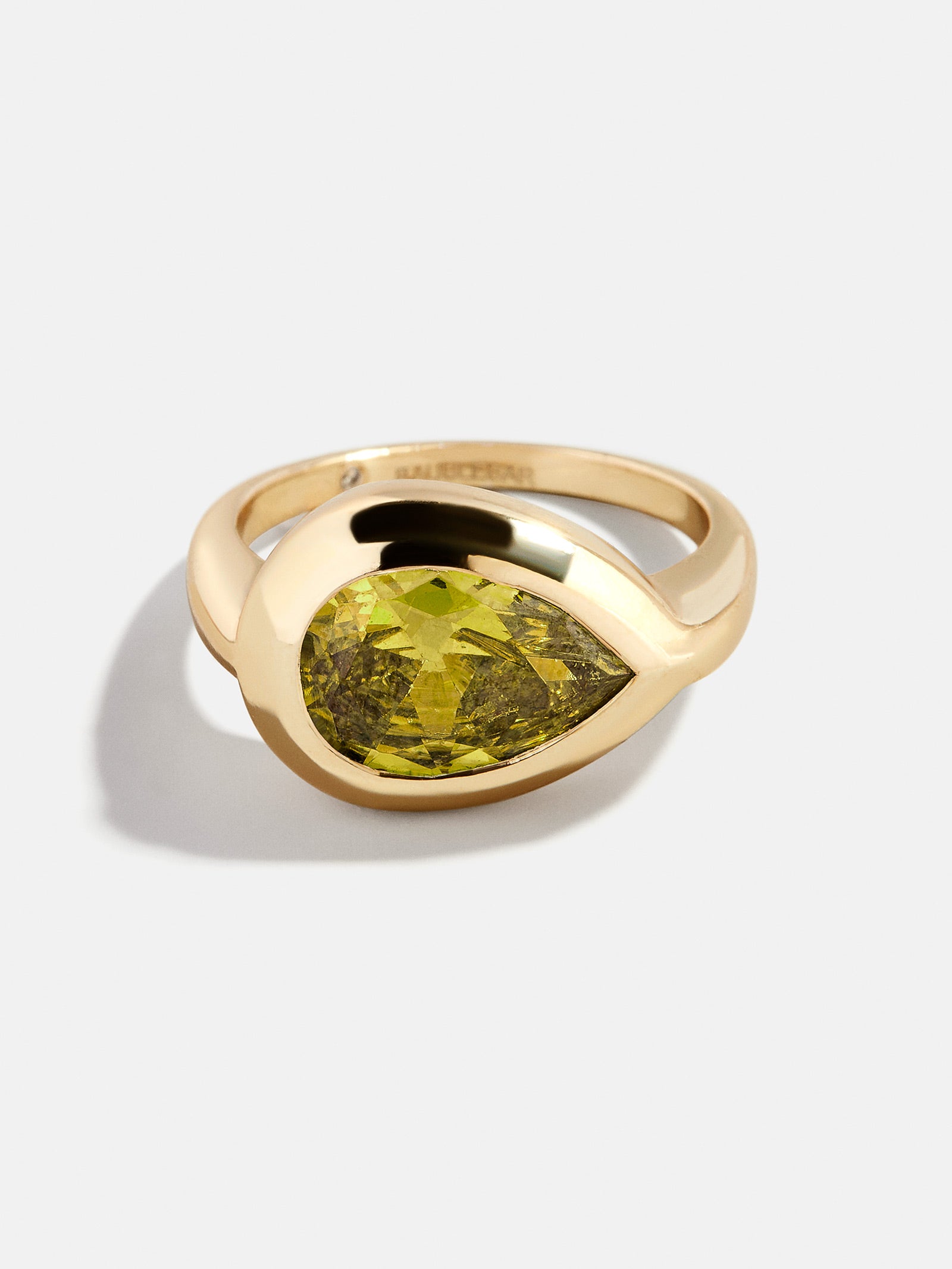 Gold Cubic Zirconia Custom Birthstone Ring - Peridot-Blues Comming