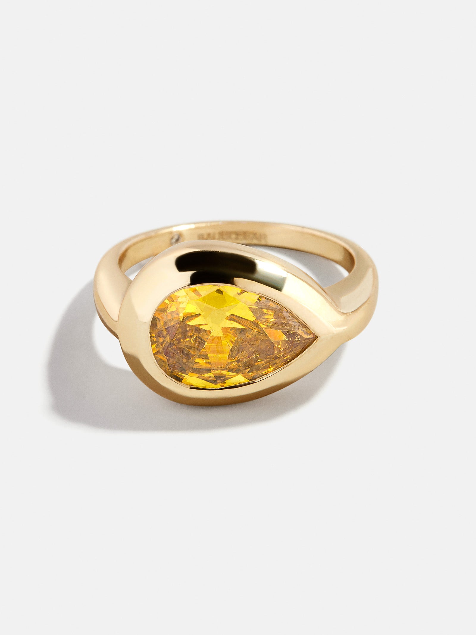 Gold Cubic Zirconia Custom Birthstone Ring - Topaz
