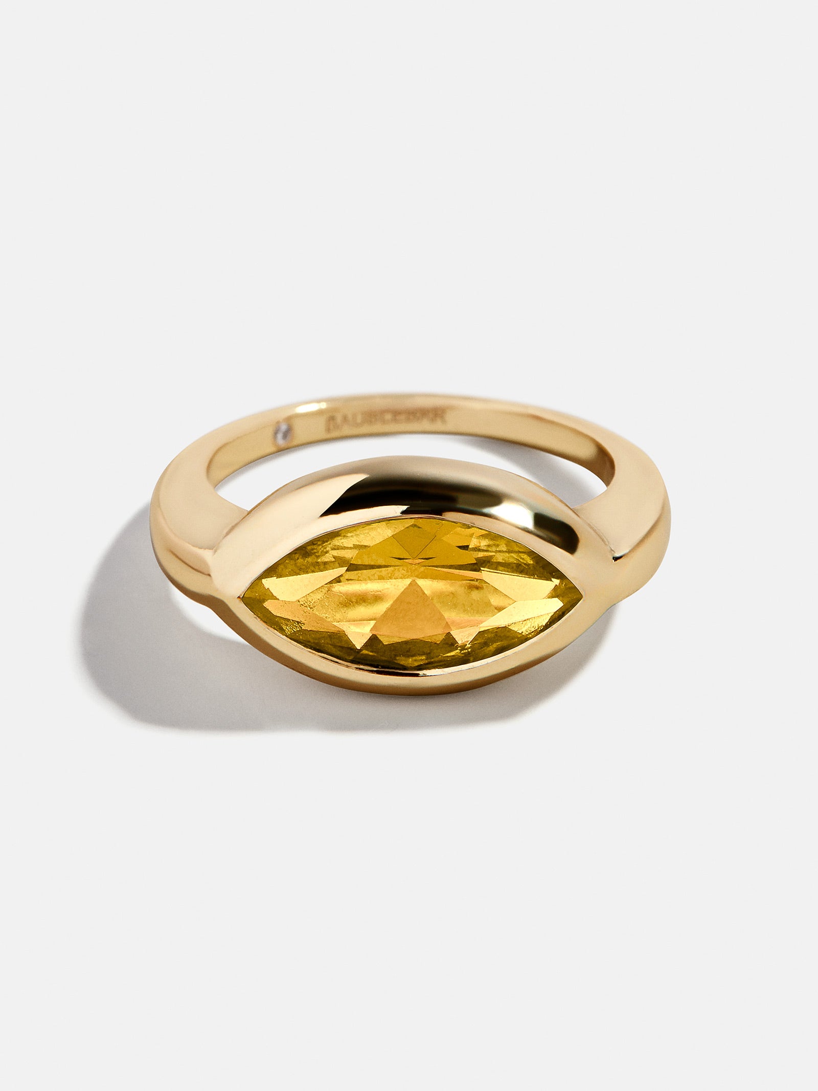 Gold Cubic Zirconia Custom Birthstone Ring - Topaz