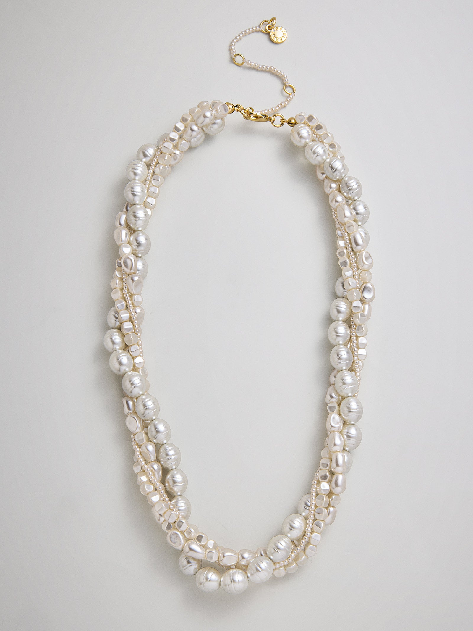 Adeline Pearl Layered Collar Necklace - Adeline Pearl Layered Collar Necklace