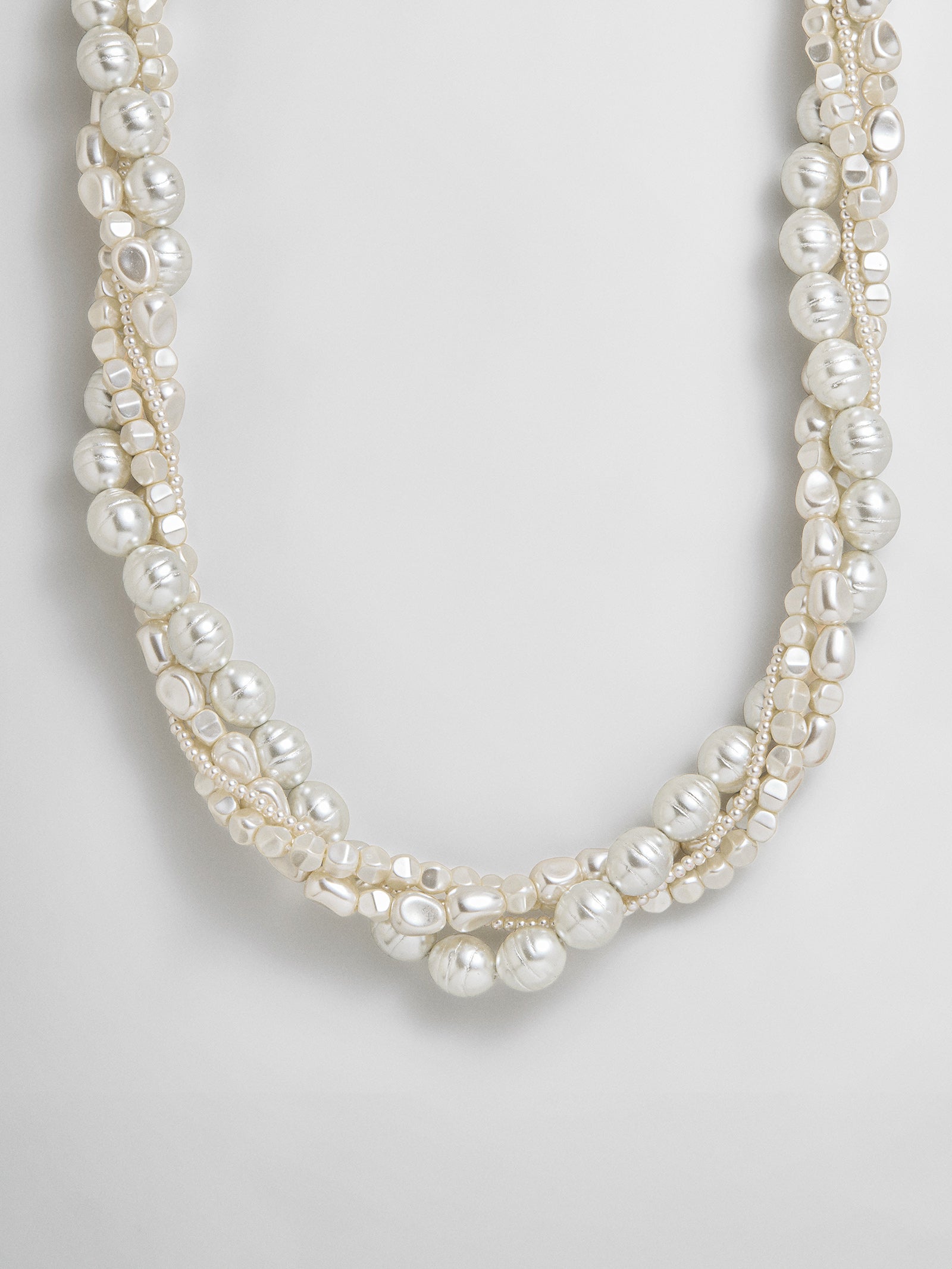 Adeline Pearl Layered Collar Necklace - Adeline Pearl Layered Collar Necklace