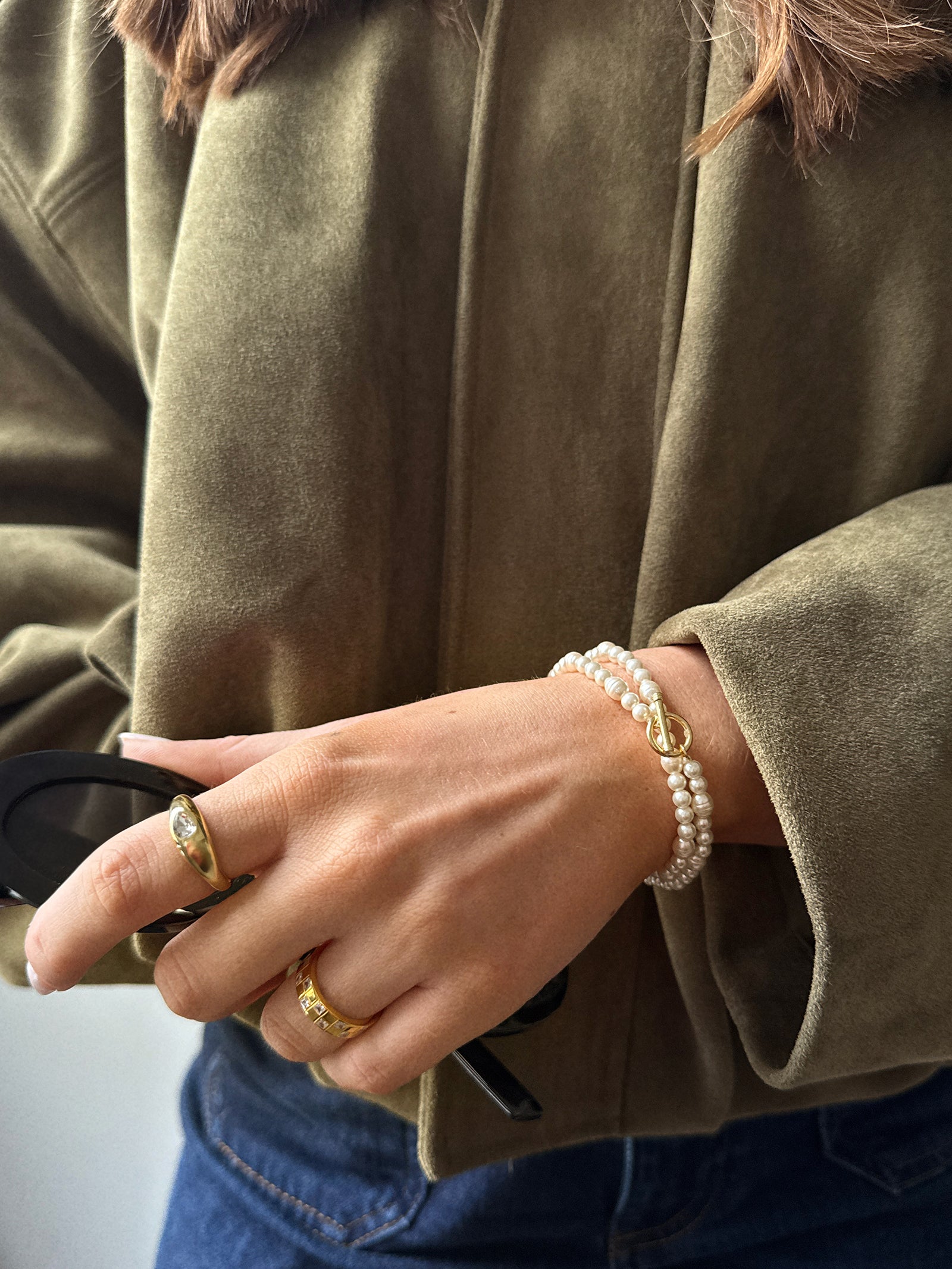 Charlotte Pearl Layered Bracelet - Pearl-Blues Comming