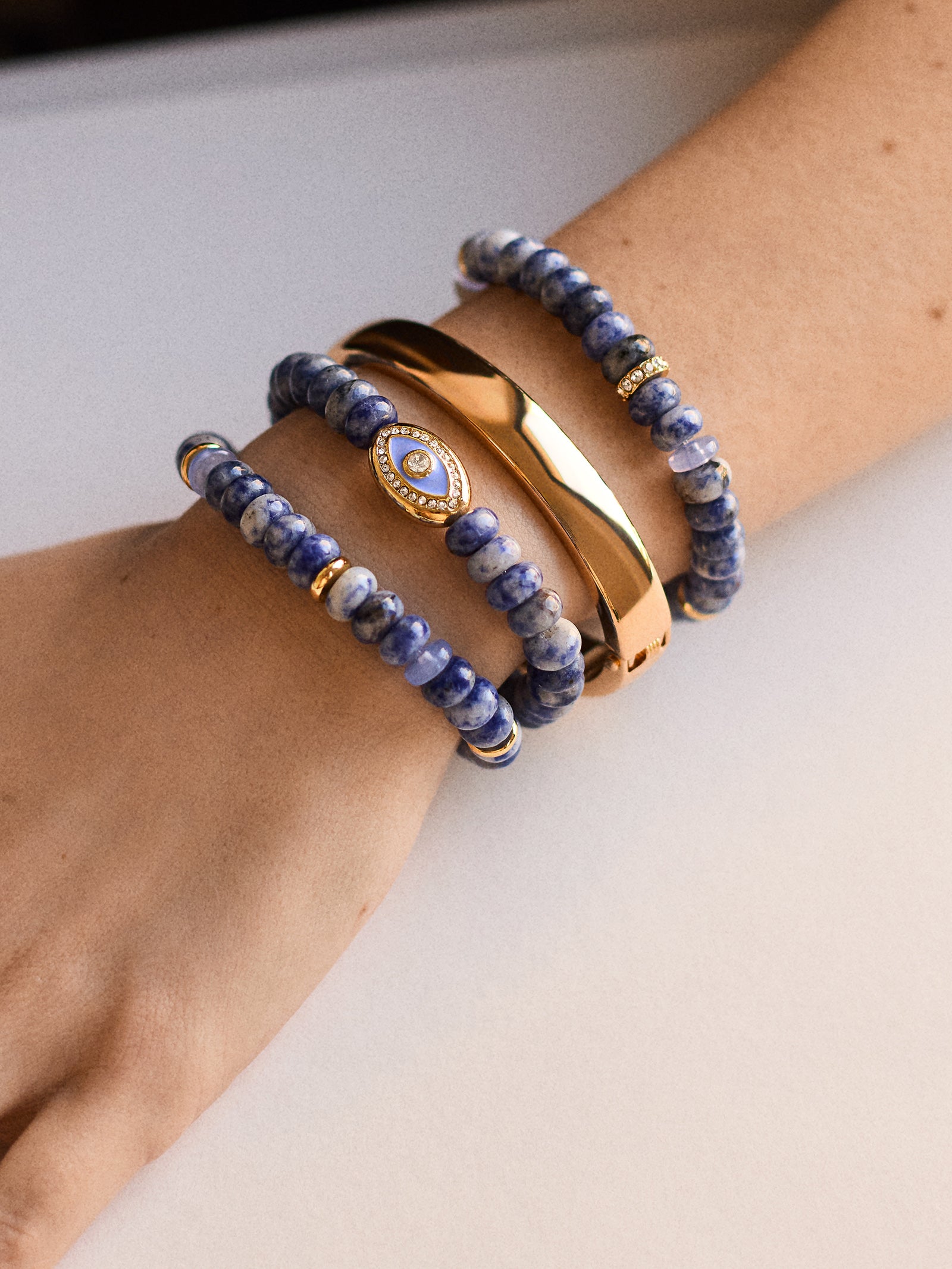 Energy Aligned Evil Eye Bracelet Set - Blue-Blues Comming
