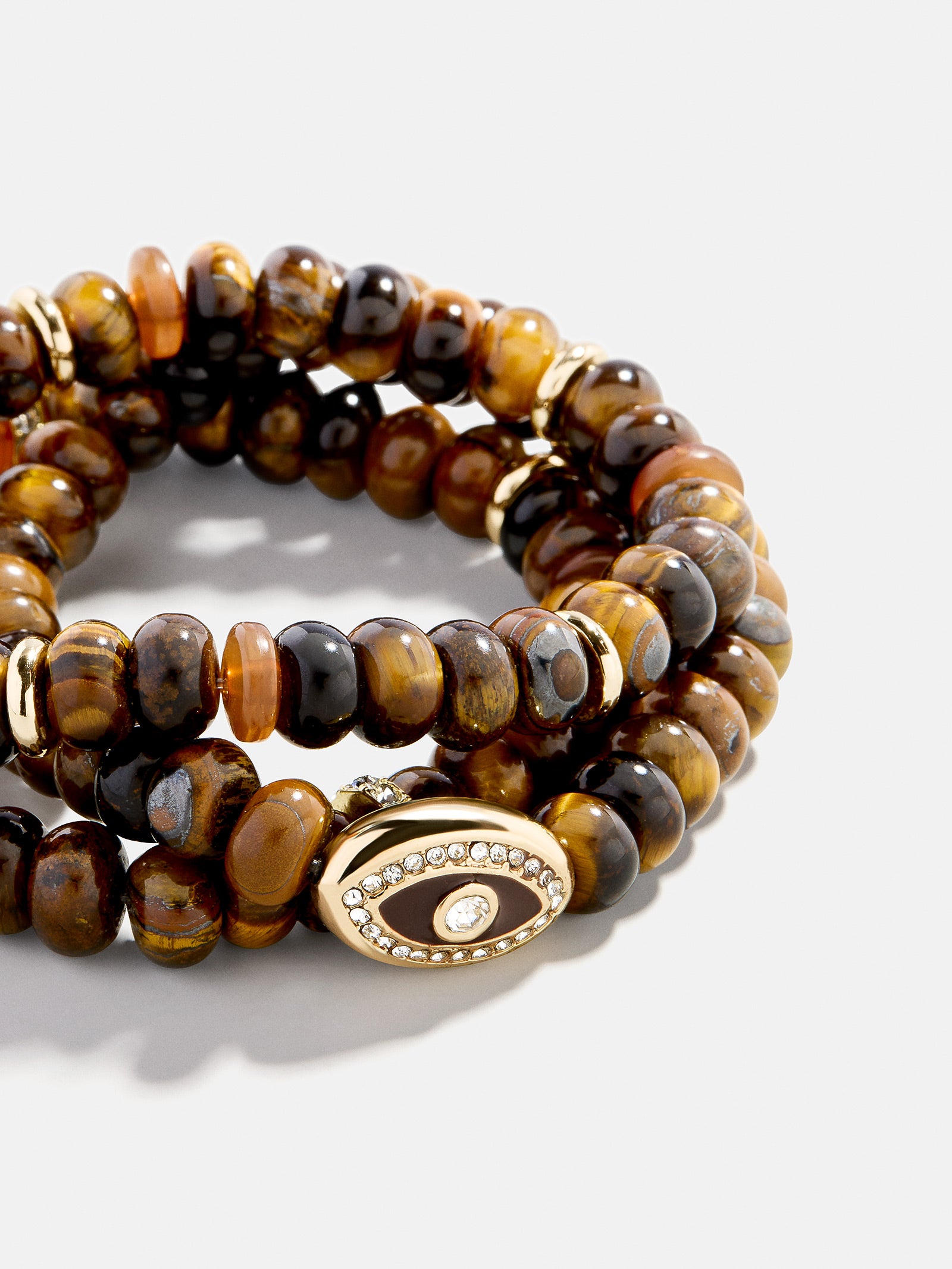 Energy Aligned Evil Eye Bracelet Set - Tiger's Eye-Blues Comming
