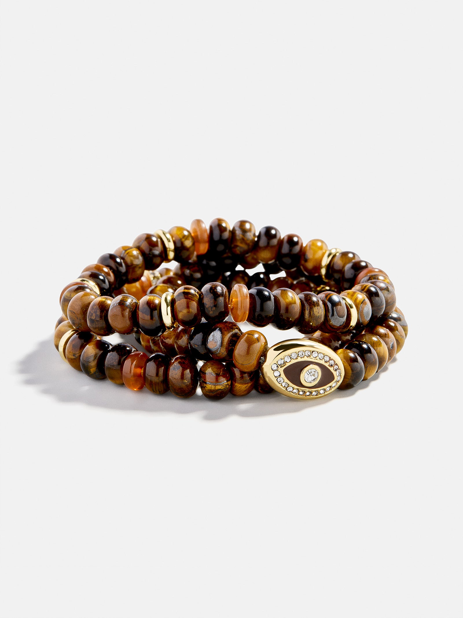 Energy Aligned Evil Eye Bracelet Set - Tiger's Eye-Blues Comming