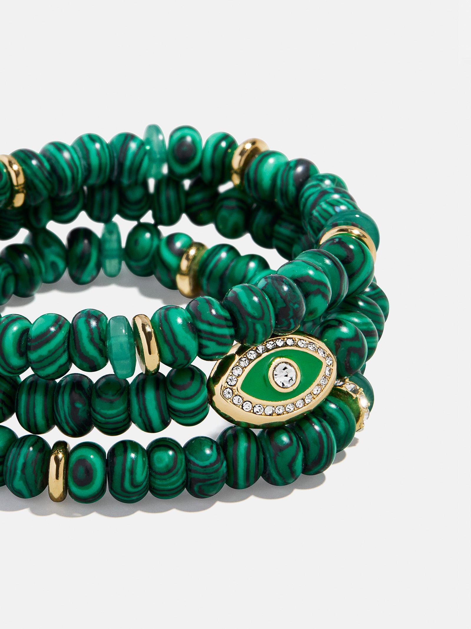 Energy Aligned Evil Eye Bracelet Set - Malachite-Blues Comming