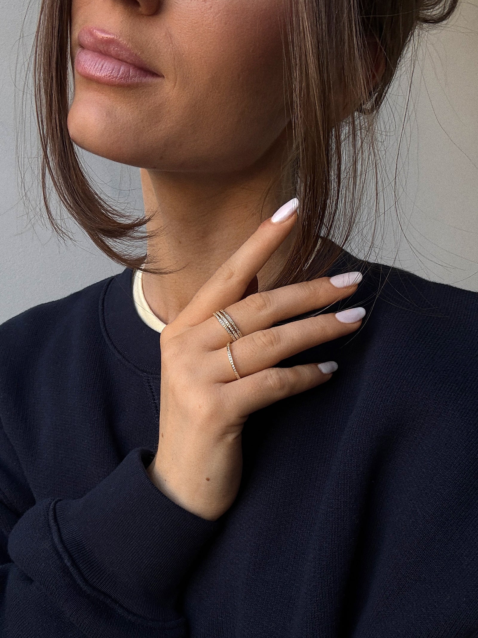 Tana 14K Gold Ring Set - Gold/Pavé-Blues Comming