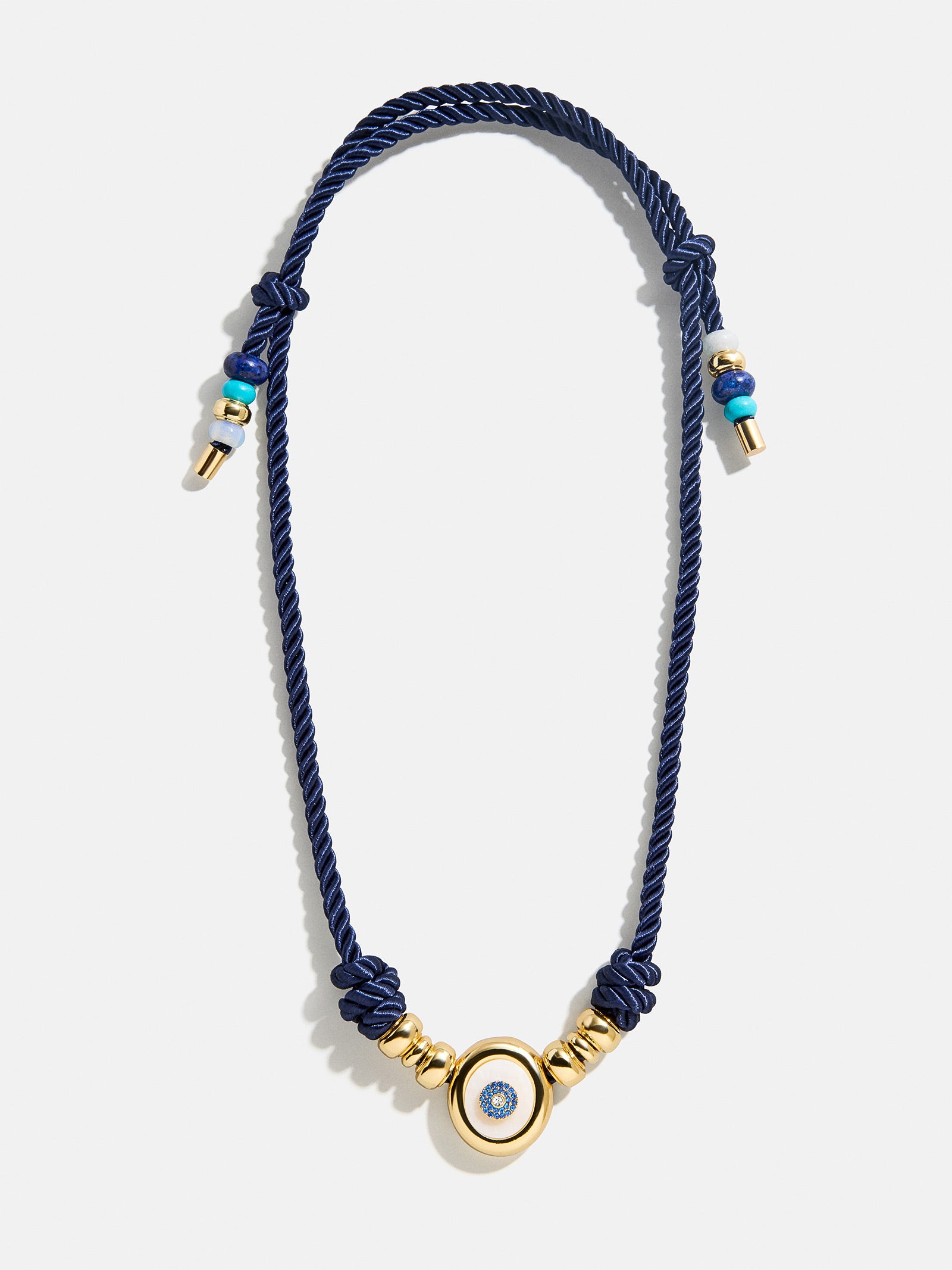 Eye Candy Evil Eye Cord Necklace - Gold/Blue-Blues Comming