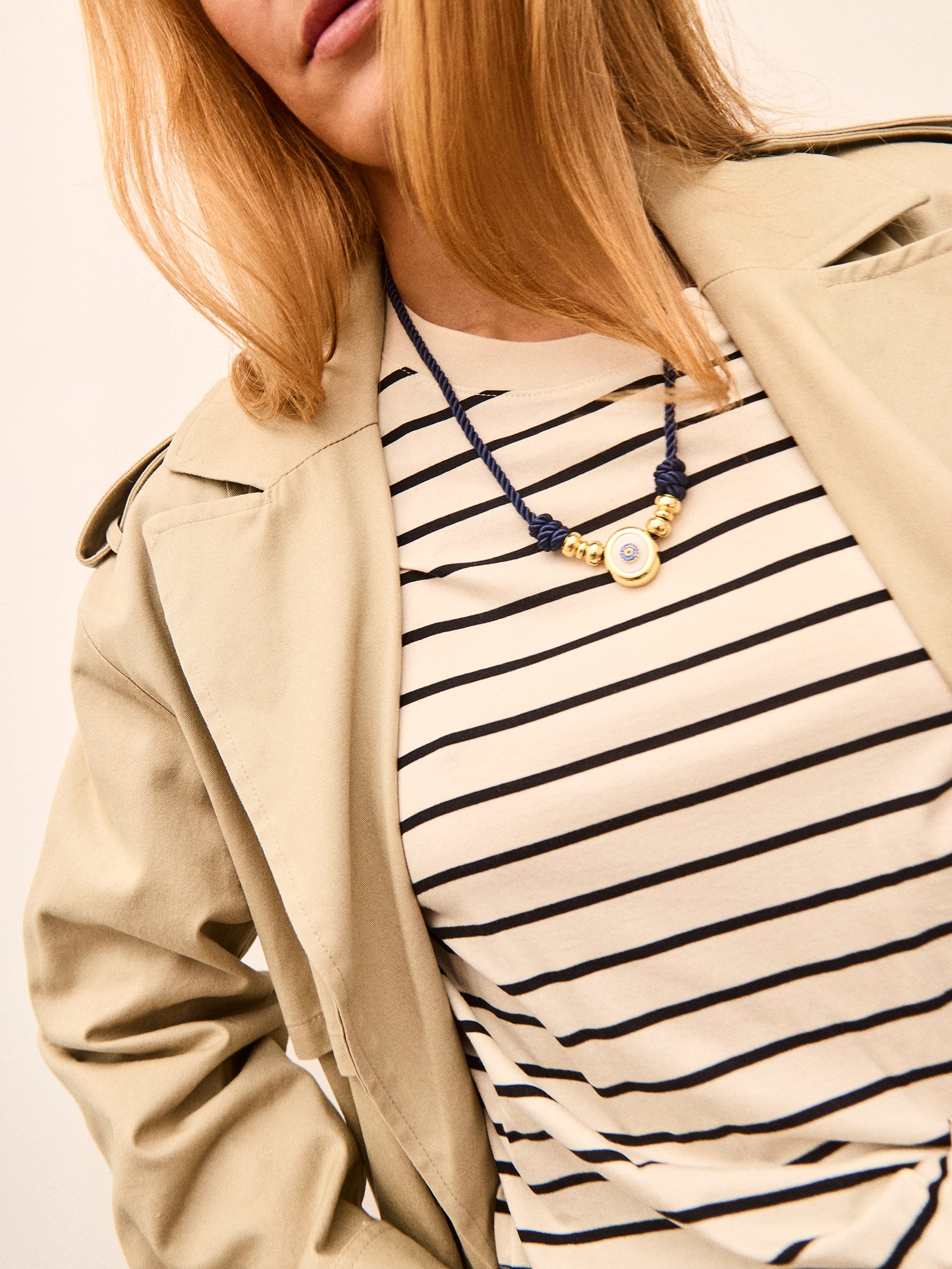 Eye Candy Evil Eye Cord Necklace - Gold/Blue-Blues Comming