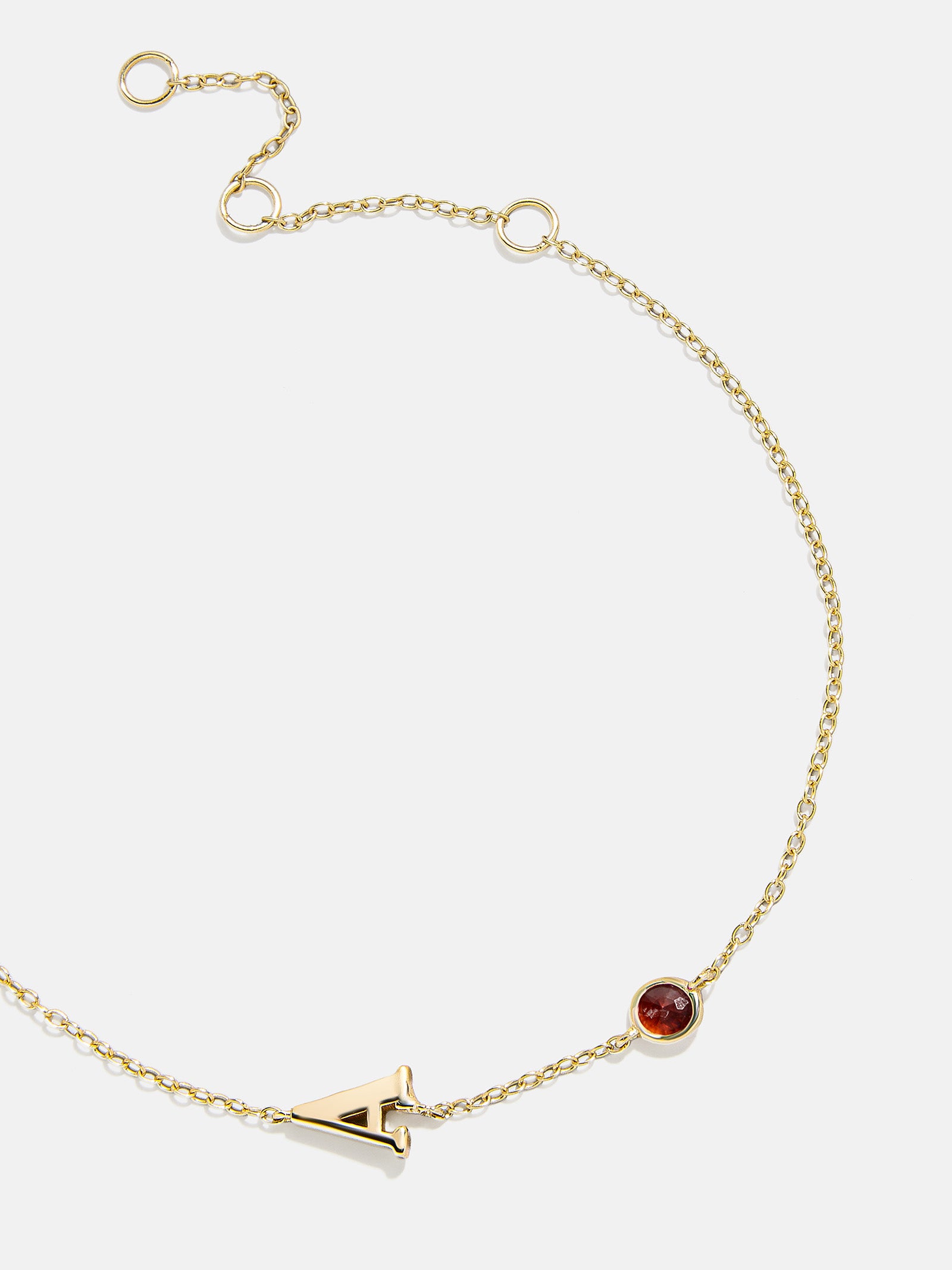 18K Gold Initial Birthstone Custom Bracelet - Ruby-Blues Comming