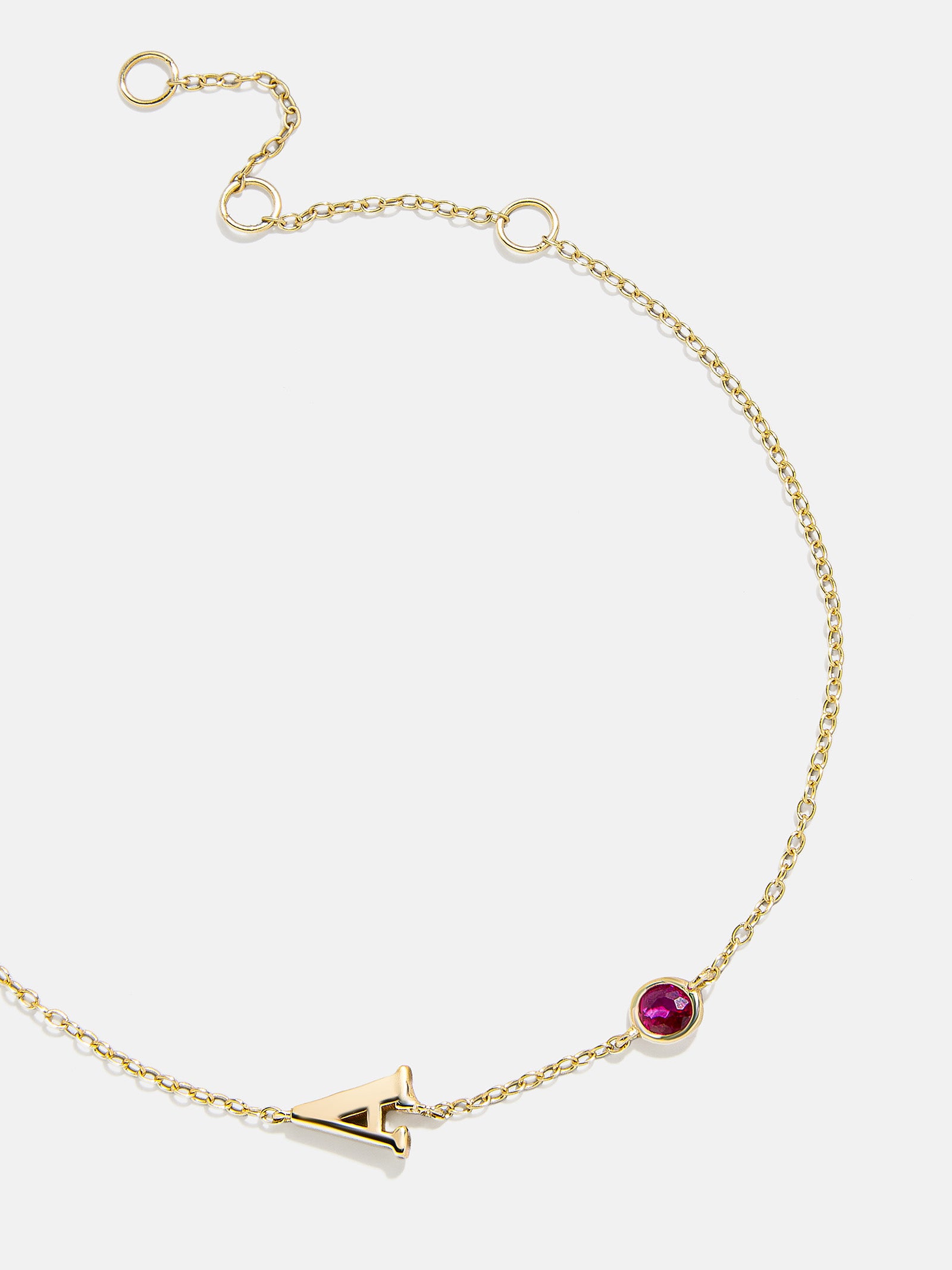 18K Gold Initial Birthstone Custom Bracelet - Rose-Blues Comming