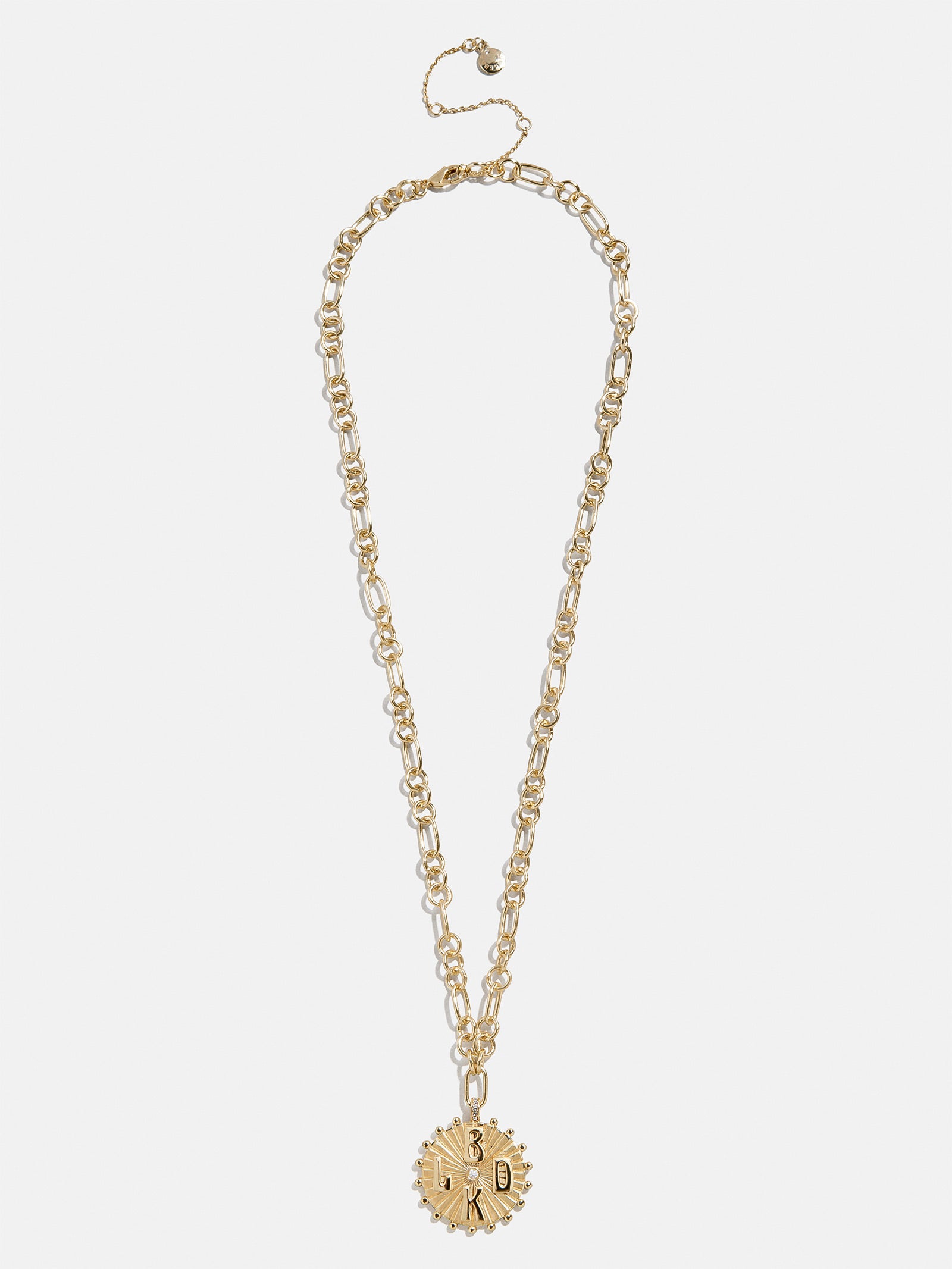 Initial Custom Medallion Necklace - Gold-Blues Comming