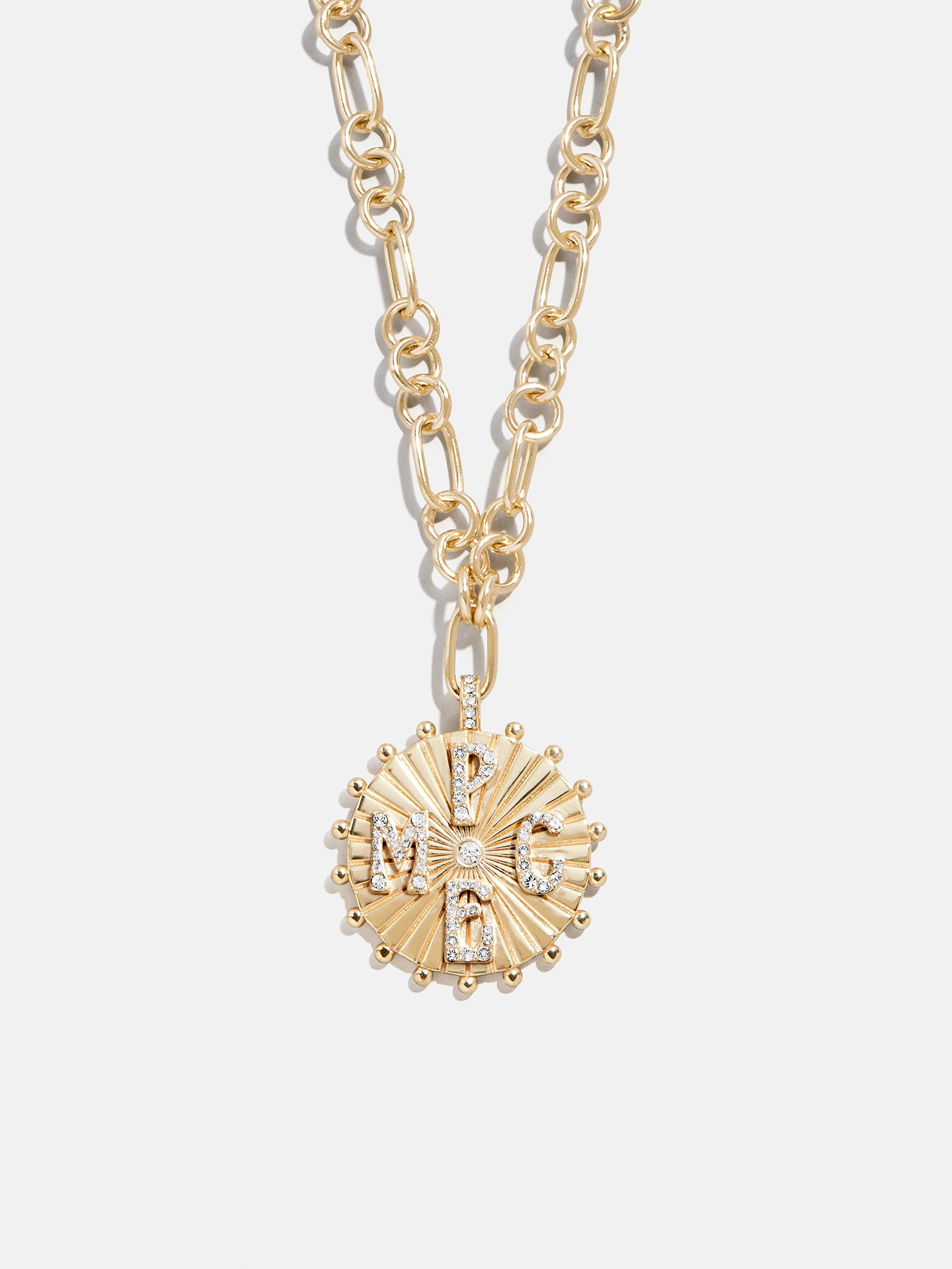 Initial Custom Medallion Necklace - Gold/Pavé-Blues Comming