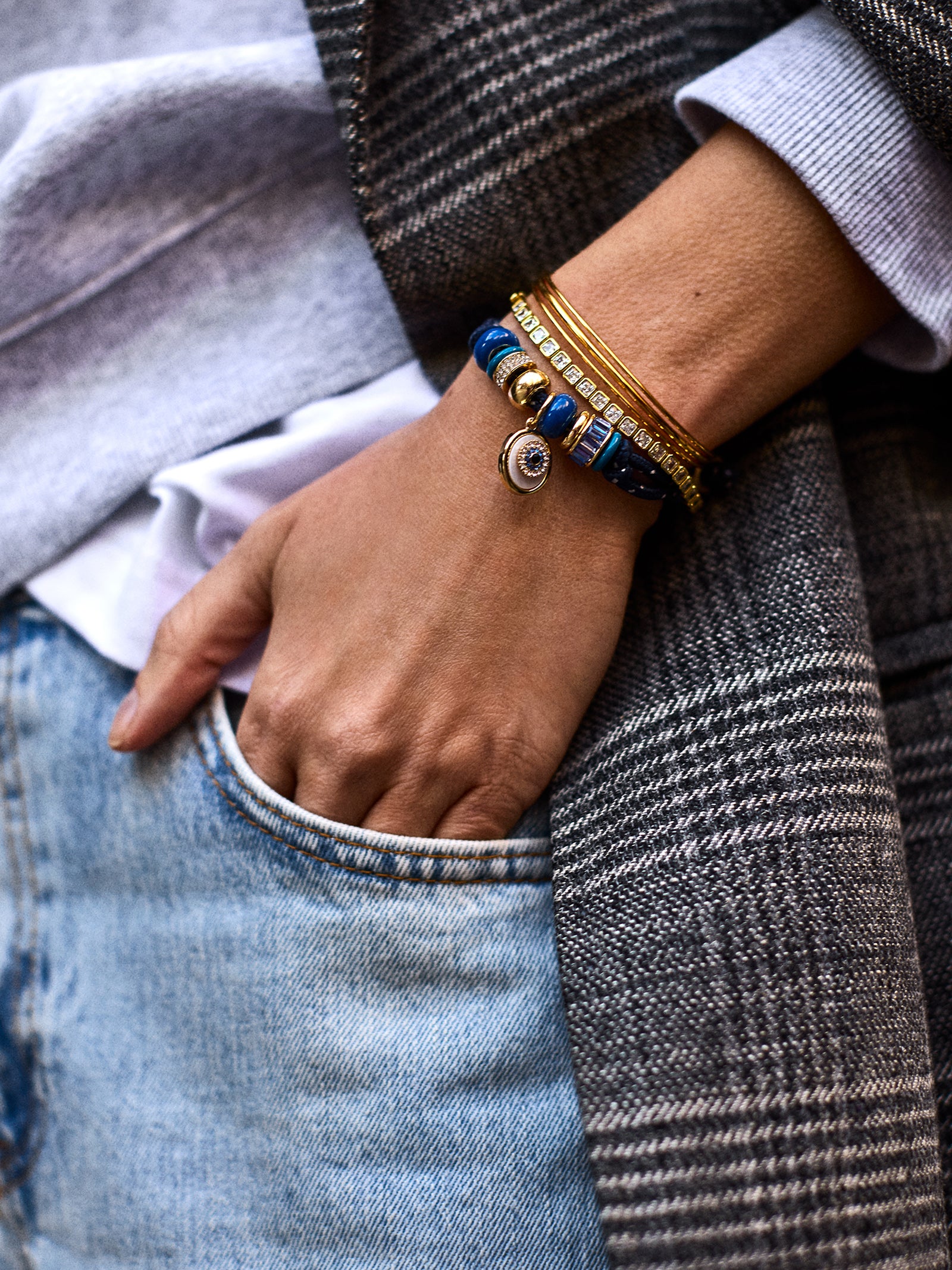 Eye Candy Evil Eye Paracord Bracelet - Navy-Blues Comming