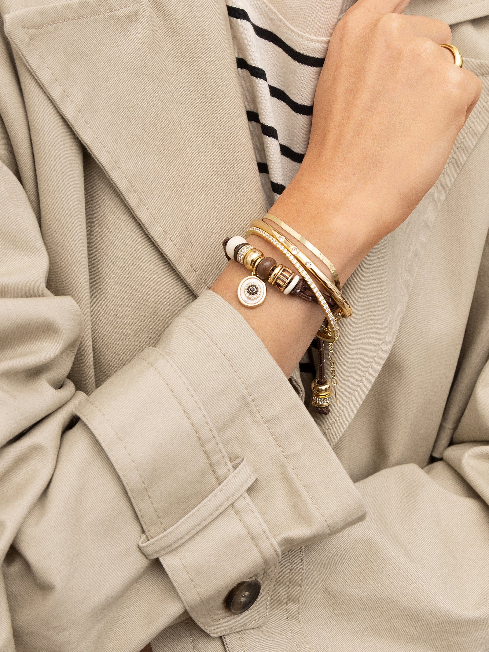 Eye Candy Evil Eye Paracord Bracelet - Brown-Blues Comming