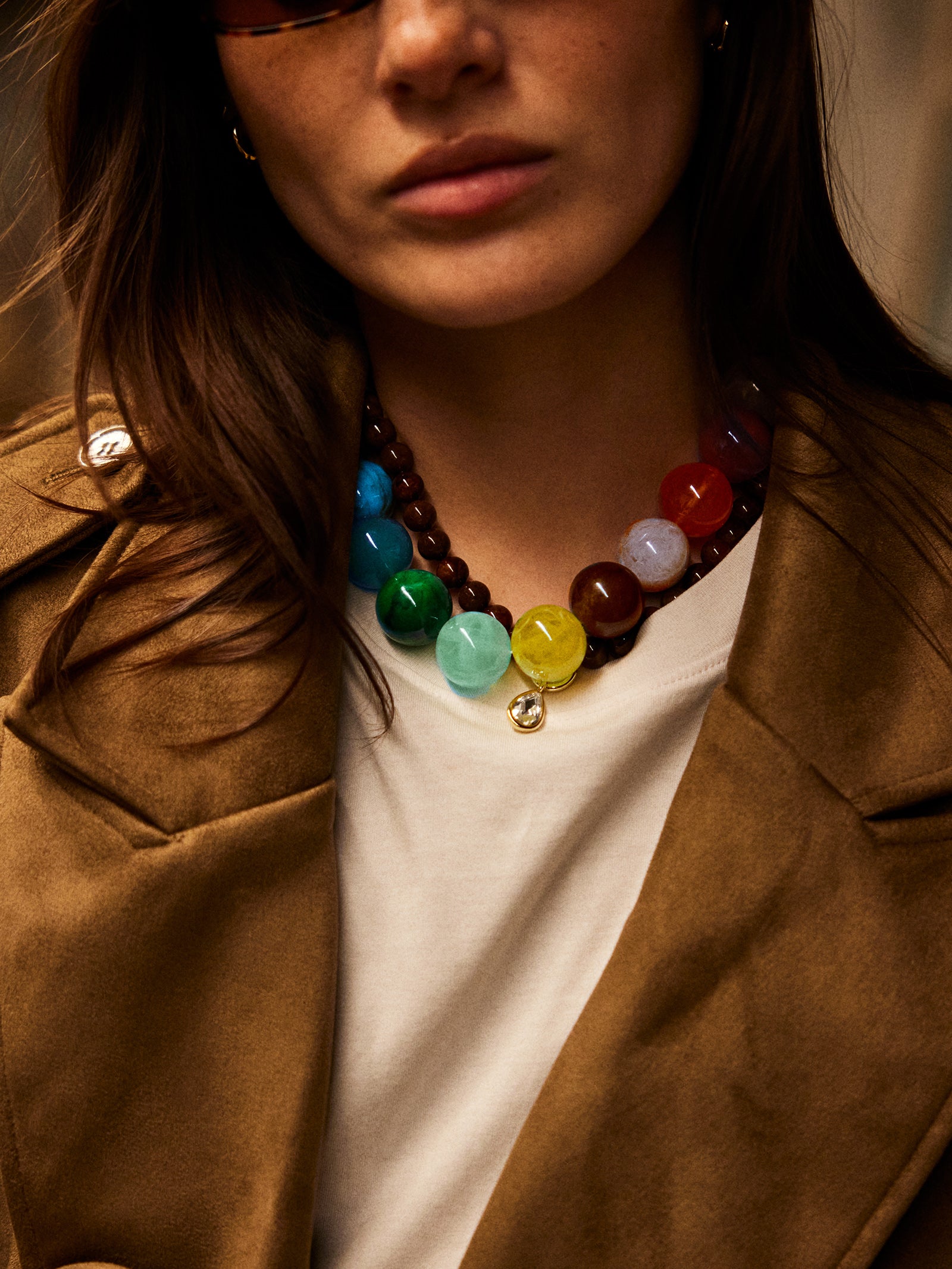 Jane Beaded Necklace - Rainbow-Blues Comming