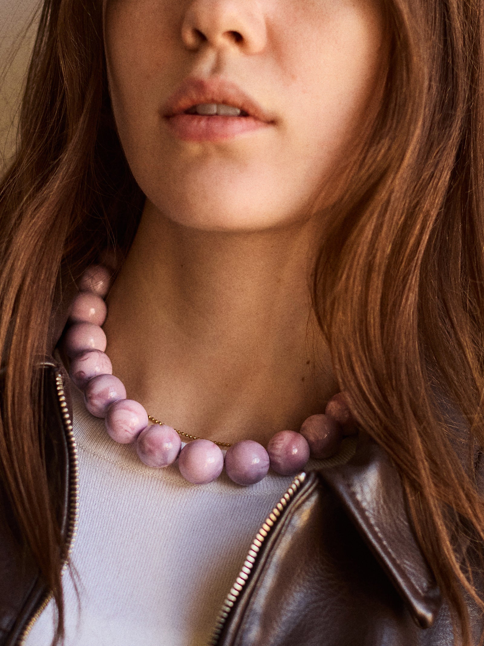 Jane Beaded Necklace - Smoky Rose Quartz-Blues Comming