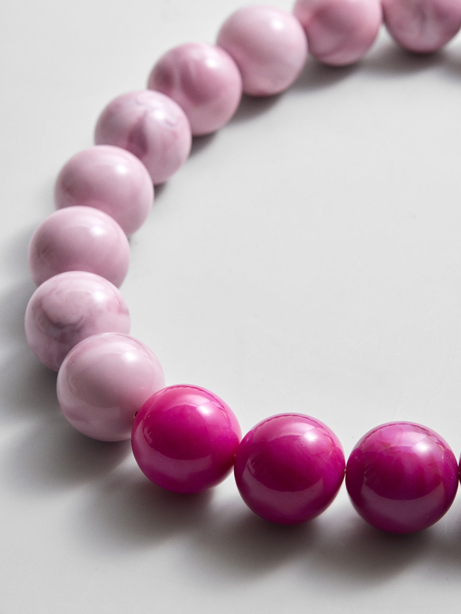 Jane Beaded Necklace - Dark Pink Quartz/Smoky Rose Quartz-Blues Comming
