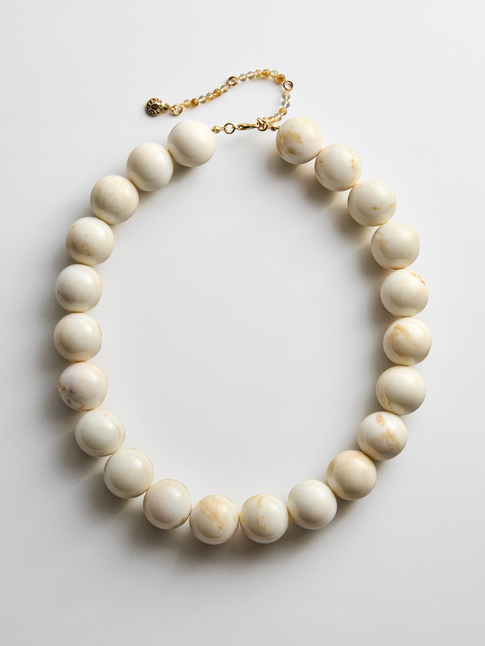 Jane Beaded Necklace - Smoky Ivory Quartz-Blues Comming