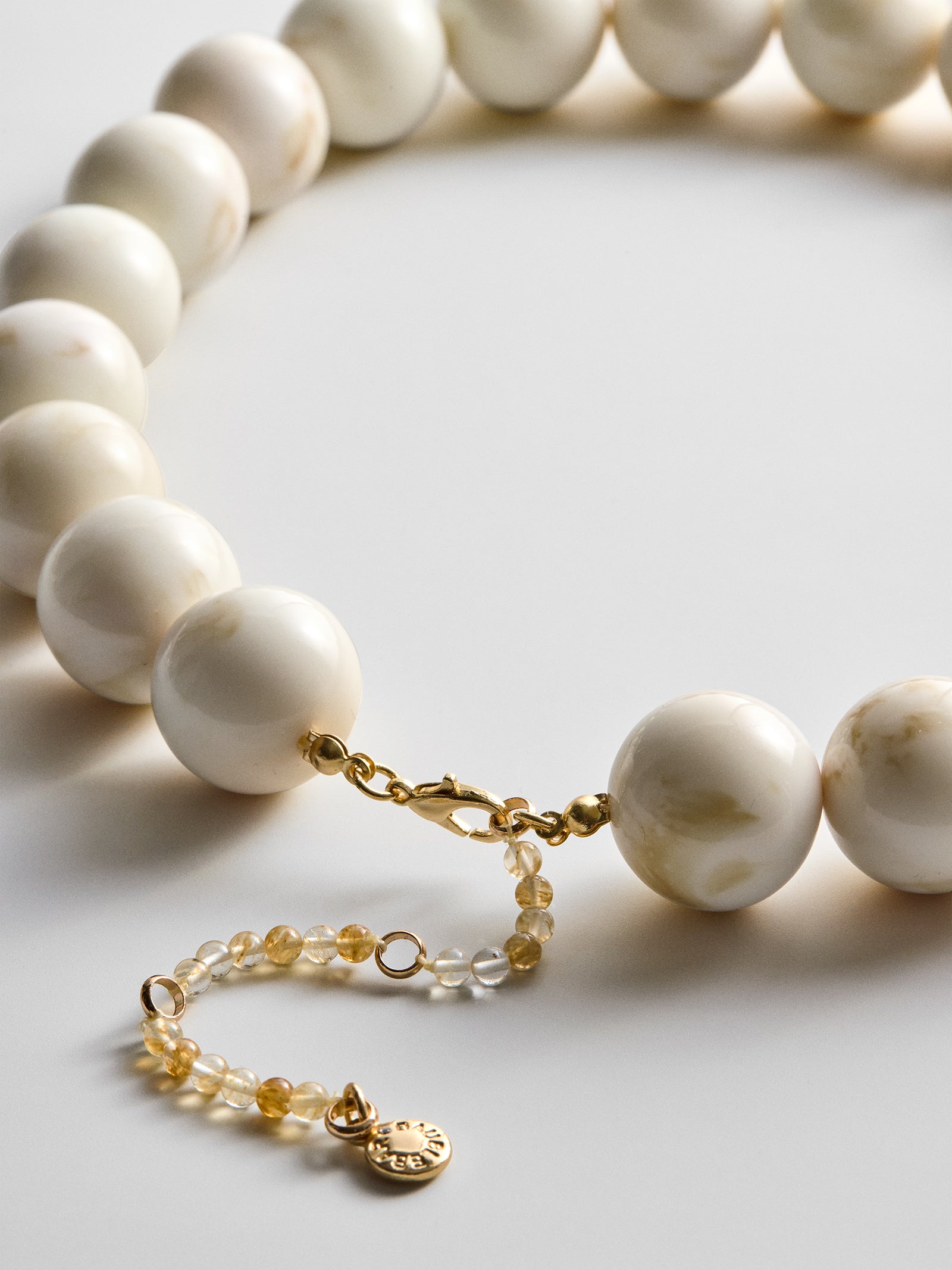 Jane Beaded Necklace - Smoky Ivory Quartz-Blues Comming