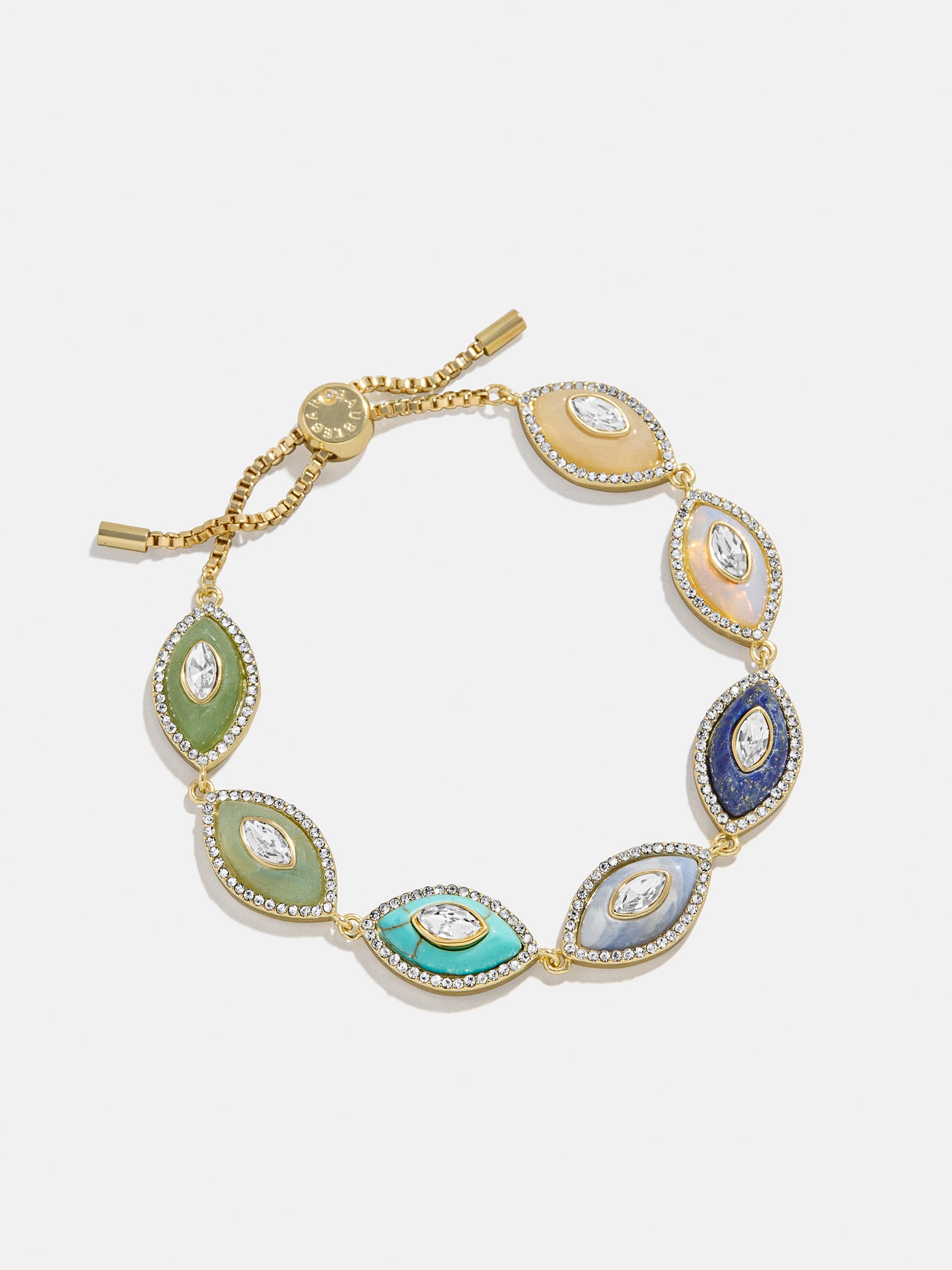 Bright Eye Semi-Precious Bracelet - Gold/Blue-Blues Comming