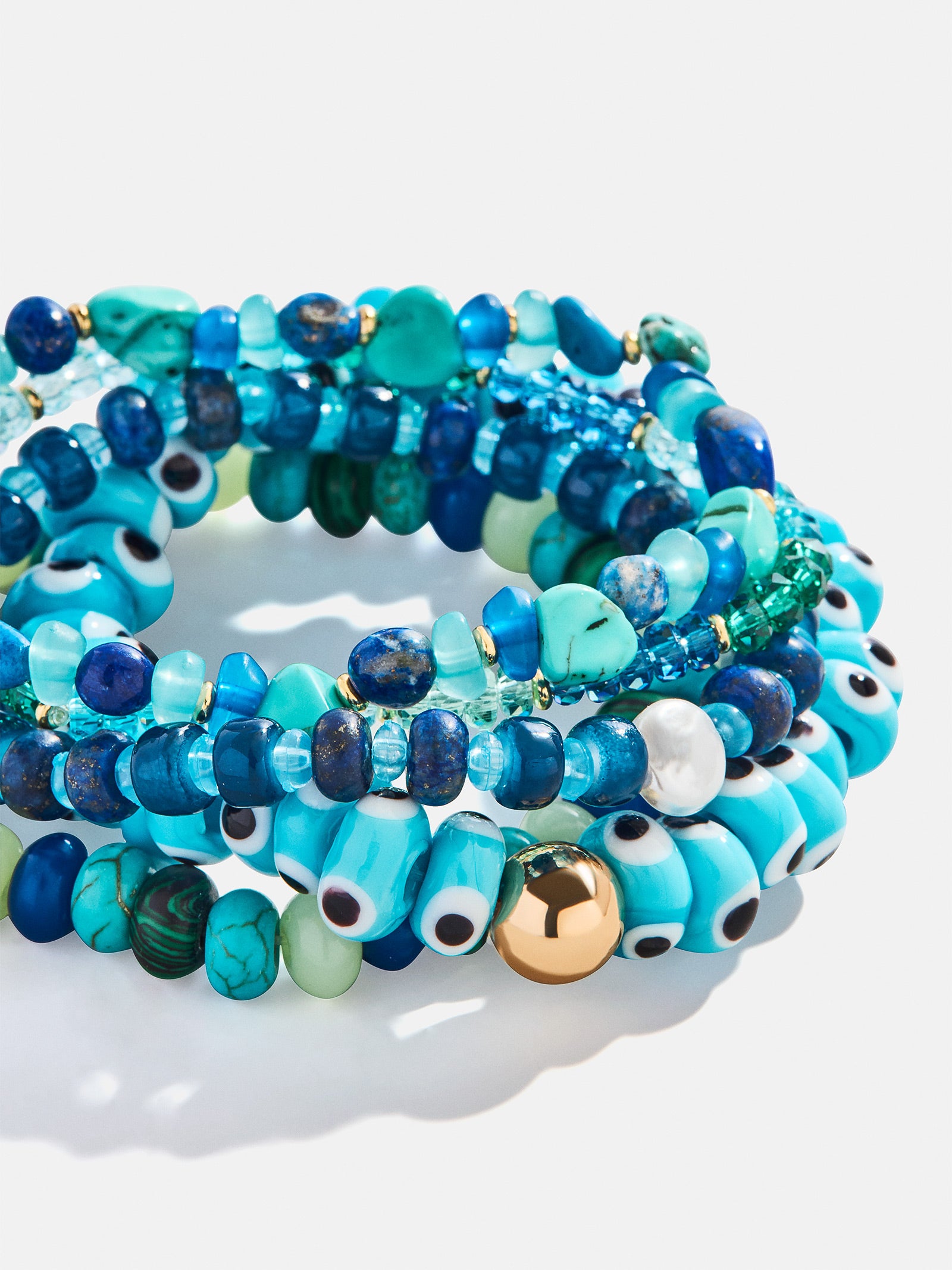 Darcy Beaded Bracelet Set - Blue-Blues Comming