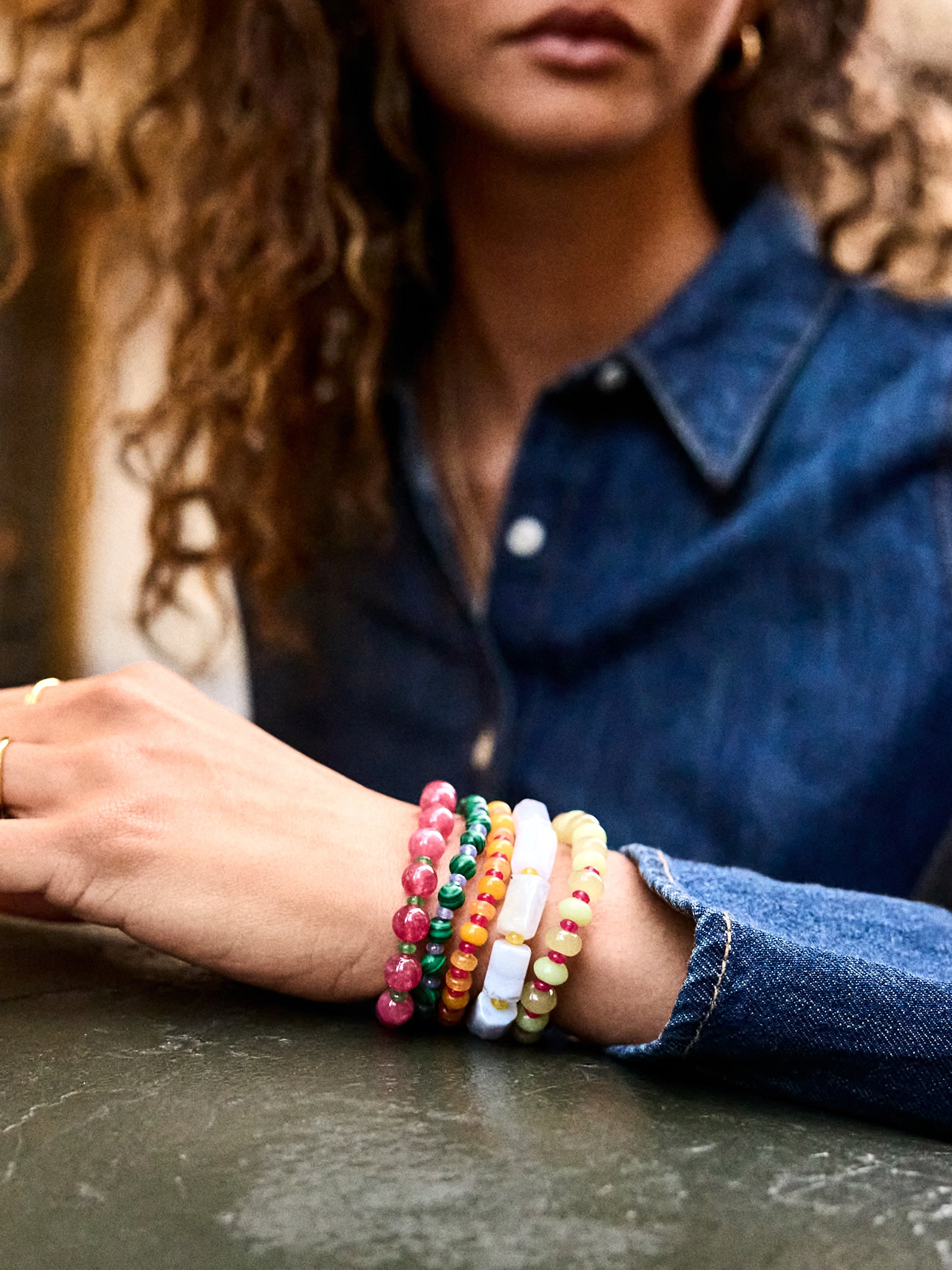 Darcy Beaded Bracelet Set - Vibrant Multi-Blues Comming