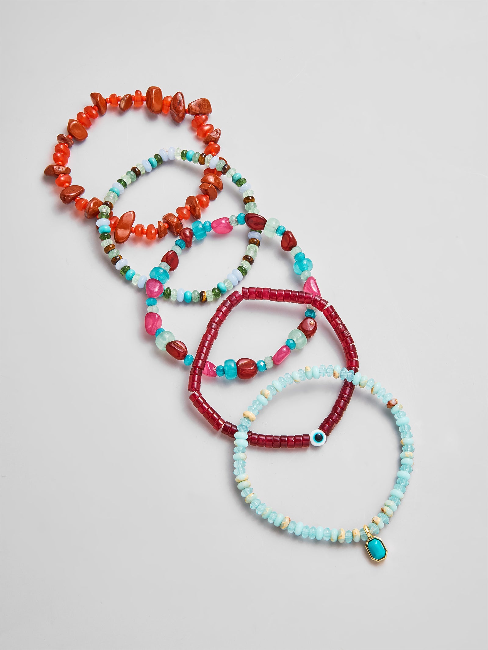 Darcy Beaded Bracelet Set - Red-Blues Comming