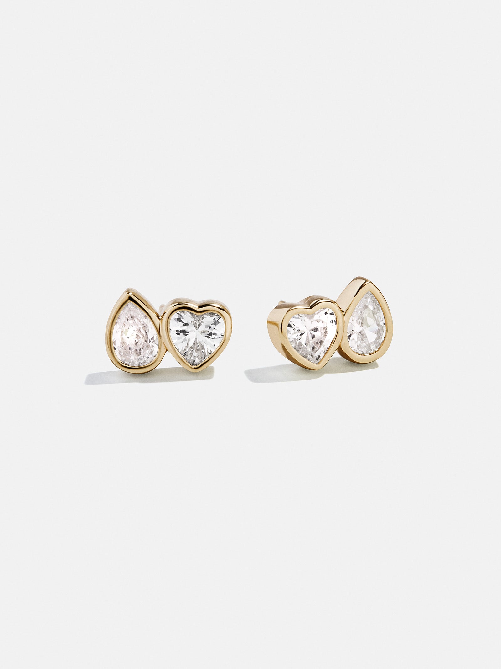Toi Et Moi 14K Gold Stud Earrings - Gold/Pavé-Blues Comming