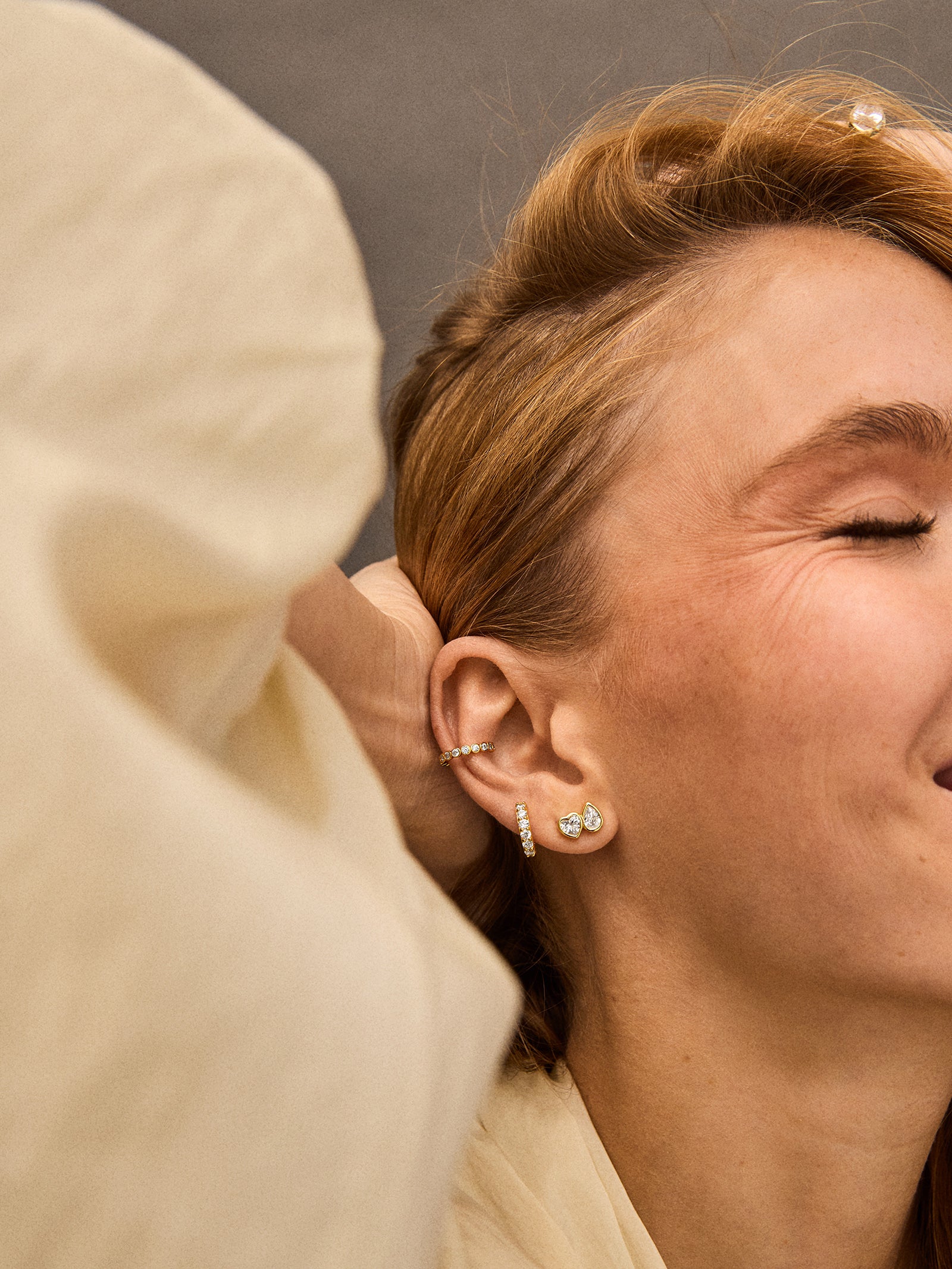 Toi Et Moi 14K Gold Stud Earrings - Gold/Pavé-Blues Comming