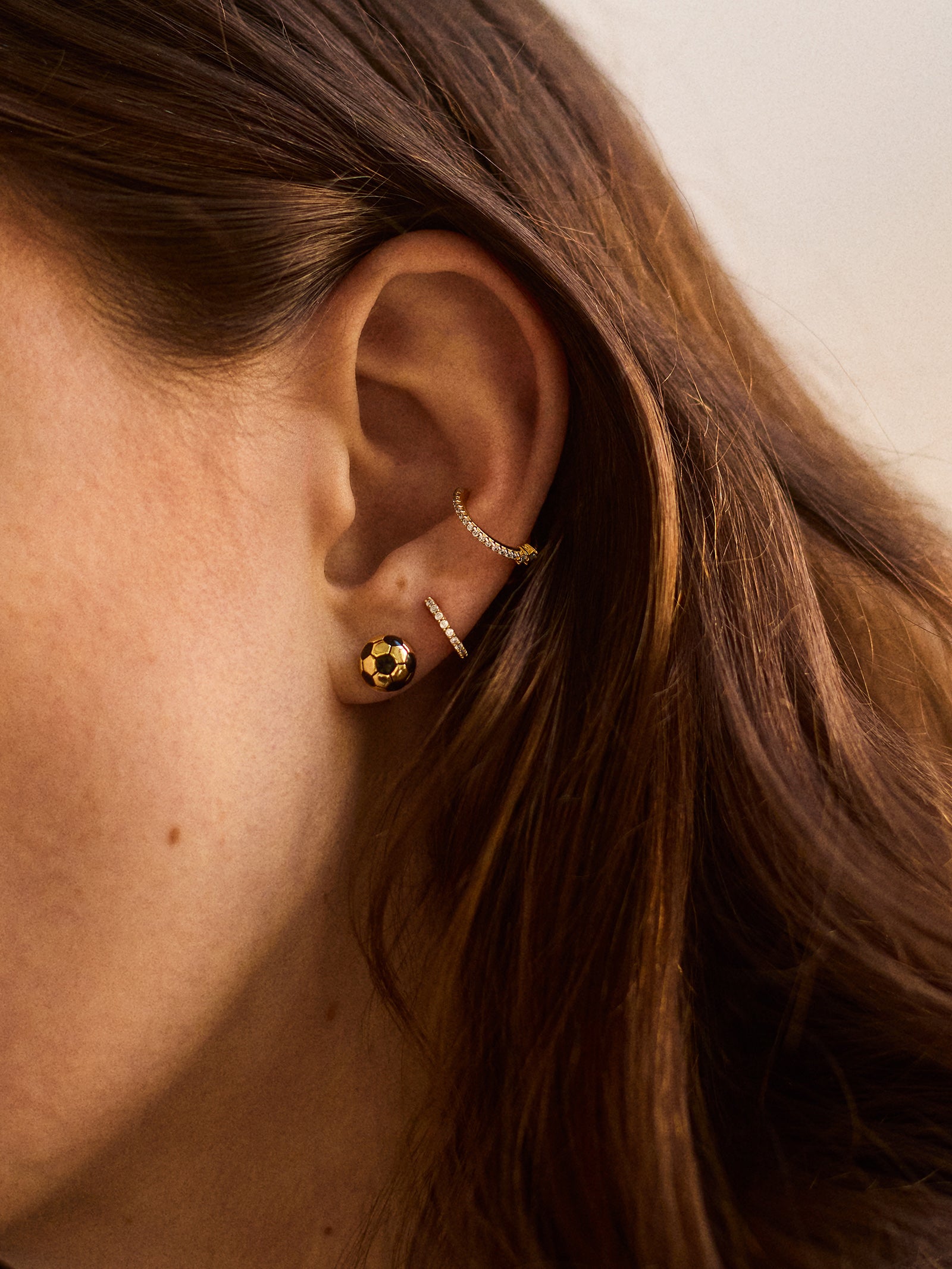 14K Gold Sports Delicate Stud - Soccer-Blues Comming