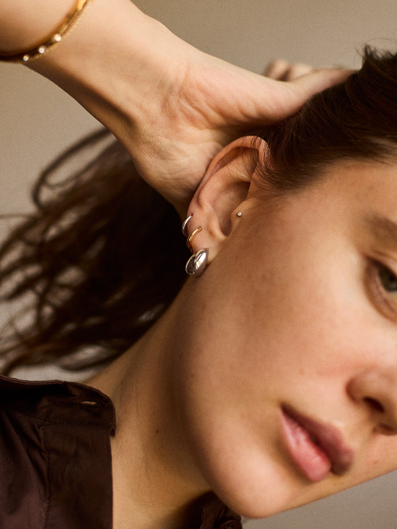 Greer 14K Sterling Silver Huggie Earrings - Silver-Blues Comming