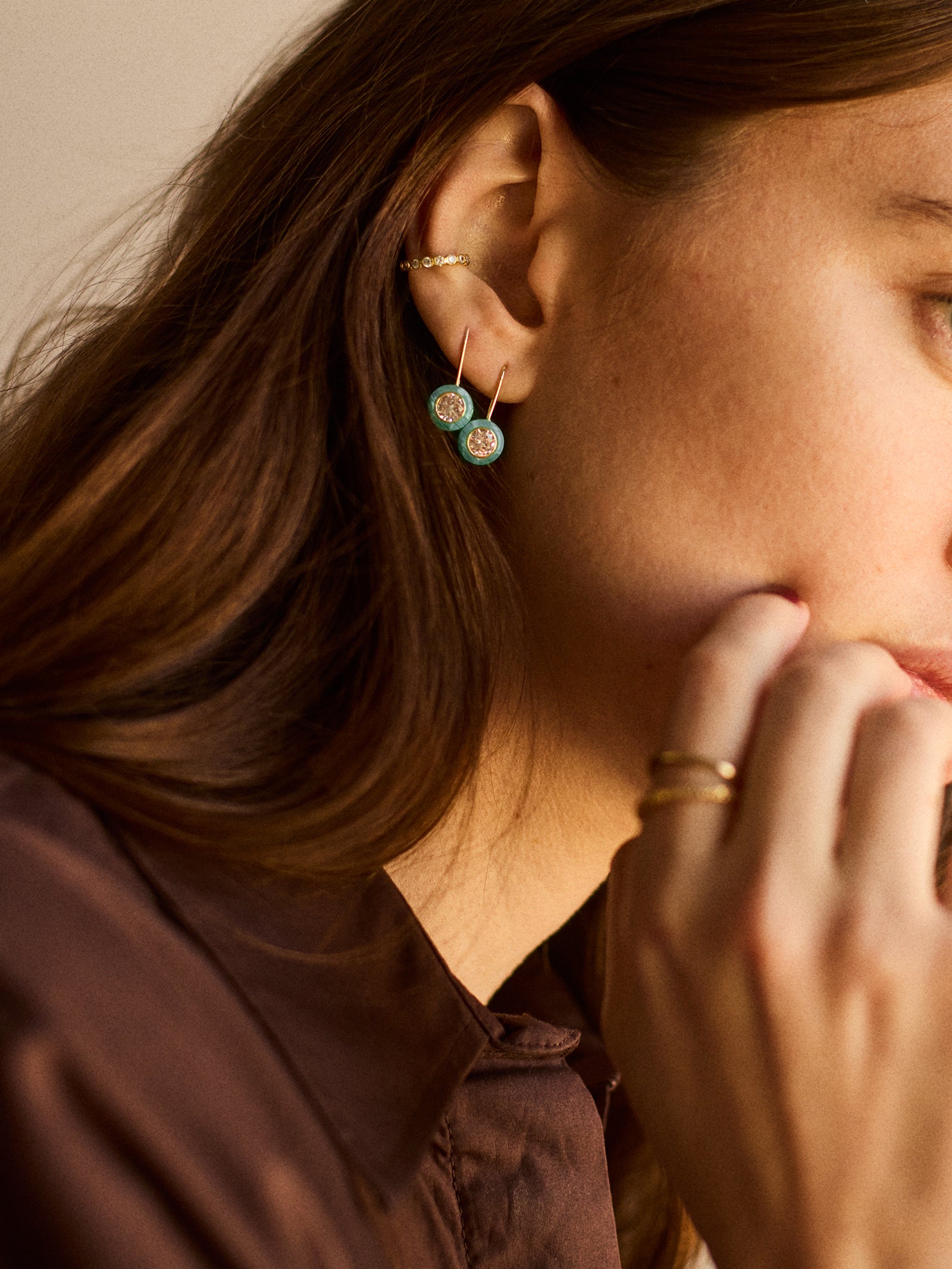 Fallon 14K Gold Semi-Precious Earrings - Turquoise-Blues Comming