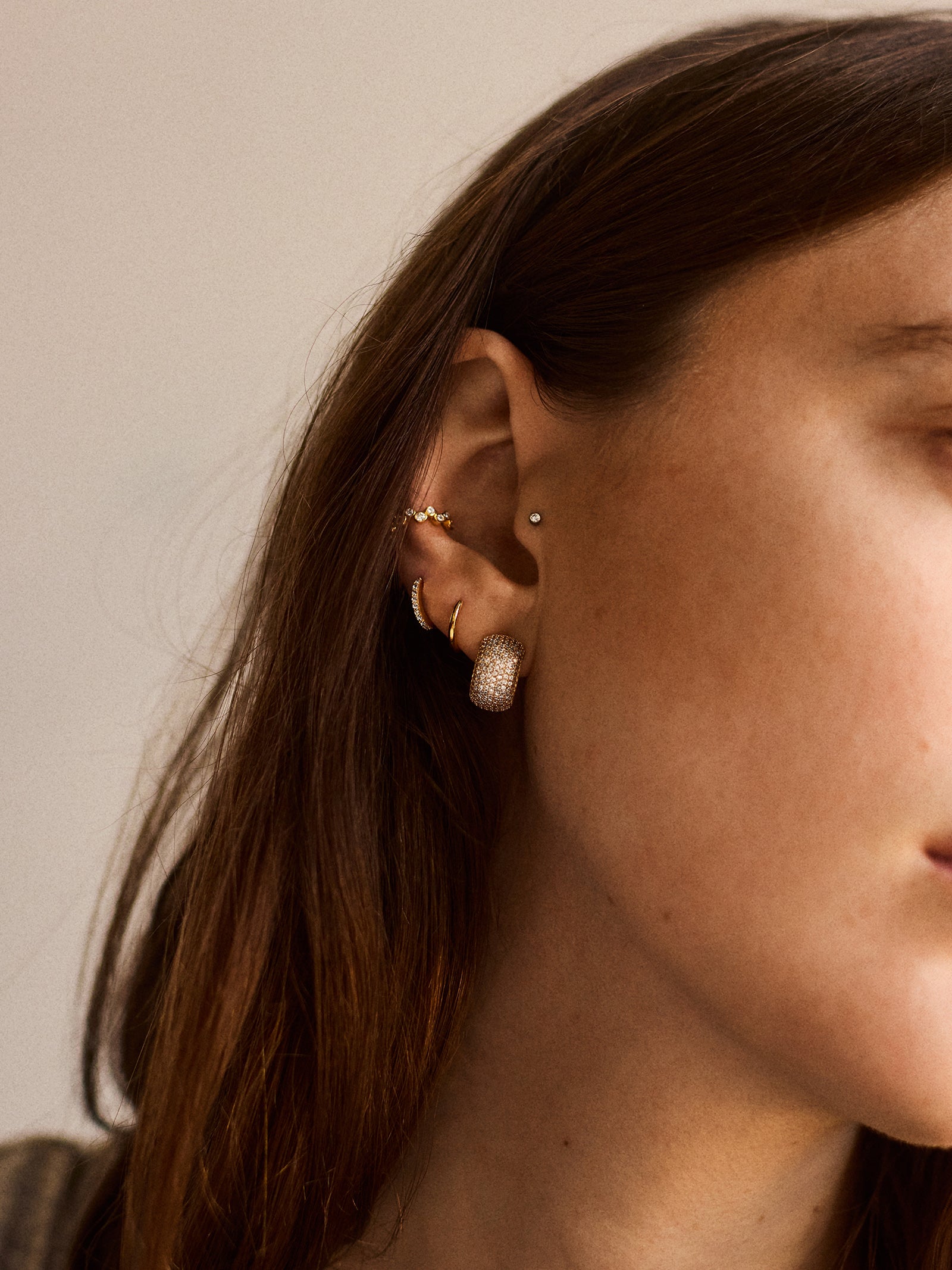 Claire 14K Pavé Huggie Earrings - Gold/Pavé-Blues Comming