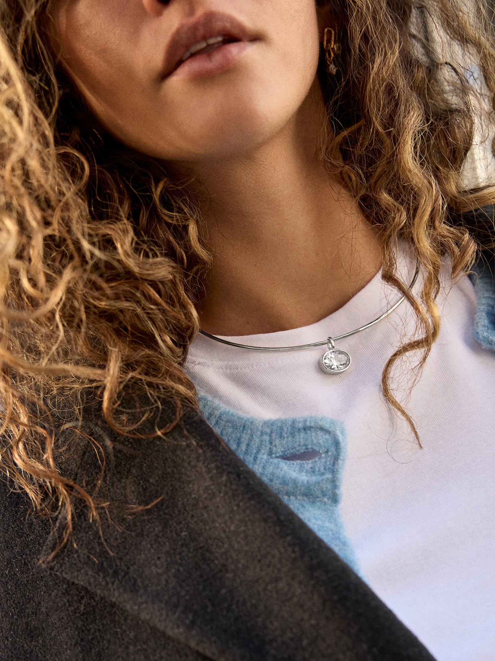 Lexi Crystal Collar Necklace - Silver-Blues Comming