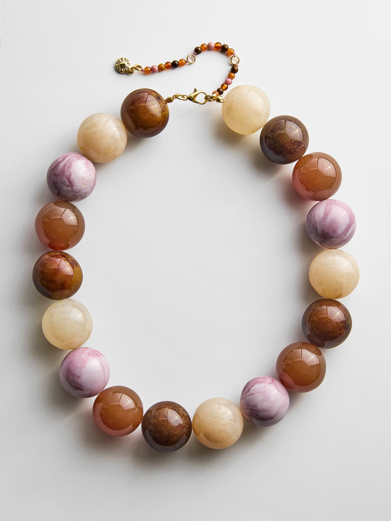 Jane Beaded Necklace - Brown Multi-Blues Comming