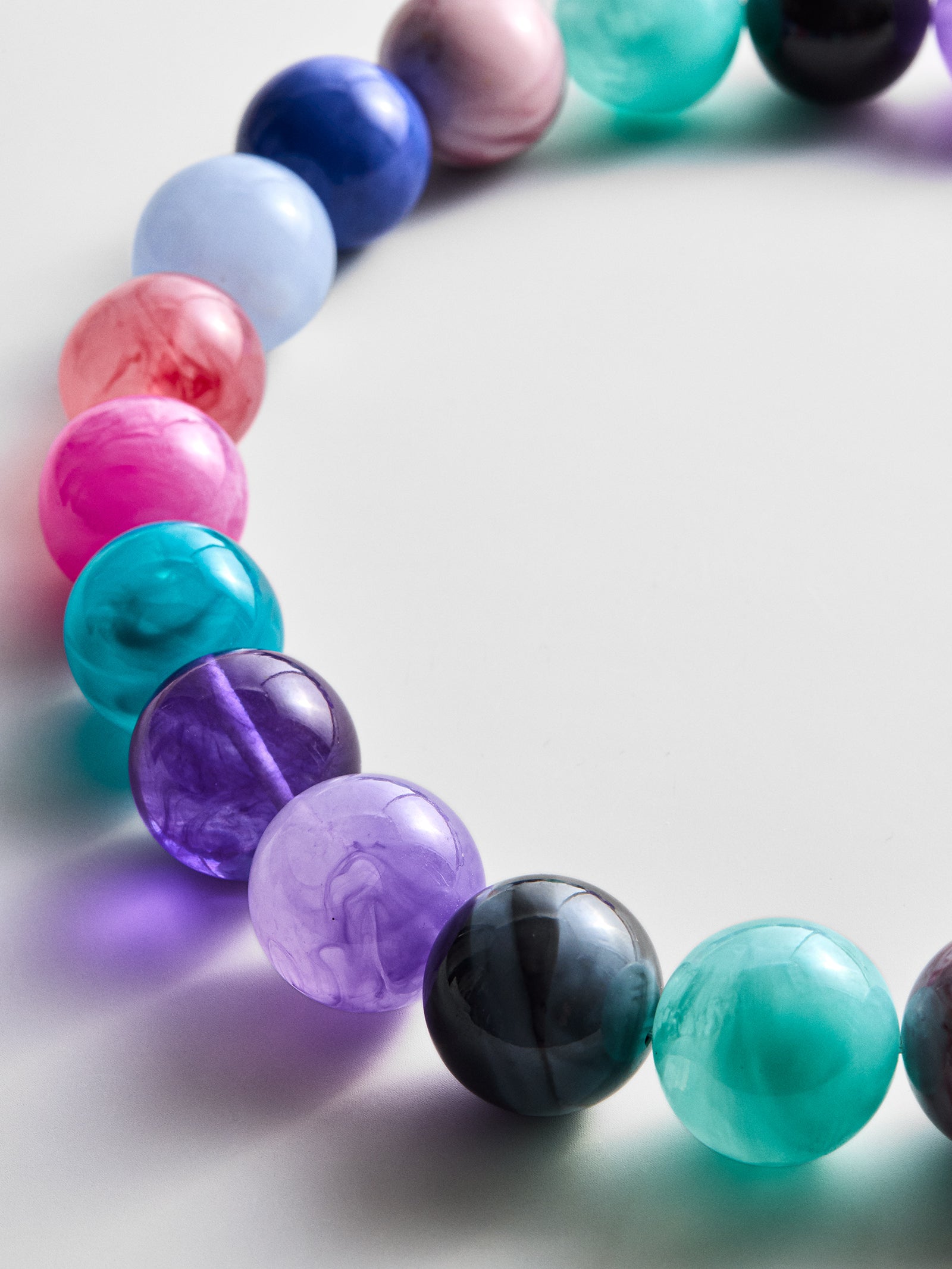 Jane Beaded Necklace - Muted Multi-Blues Comming